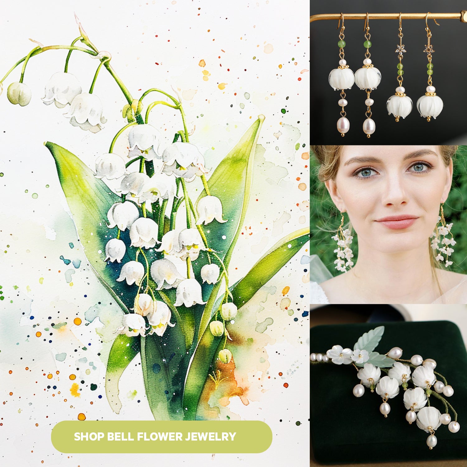 Bell Flower jewelry
flower earrings
flower necklace
rose gold earrings
rose flower earrings