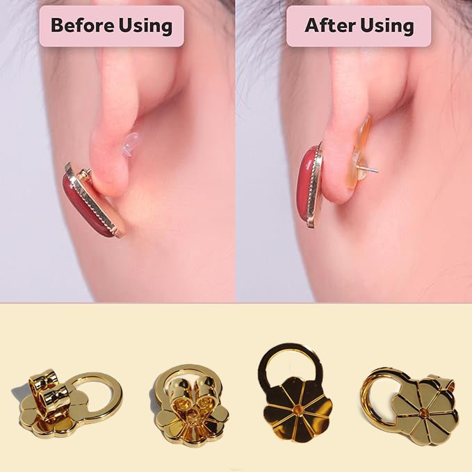 18K - Gold Anti - Slip Earring Back Lifters (4 Pieces)JewelryBlossomuniqueflowerearringsgiftforhermothergiftdaughtergiftbirthdaygiftanniversarygift