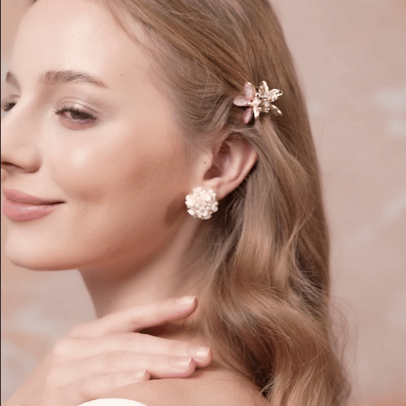 Two - way Pearl Flower Front Back Earrings StudsEARRINGSJewelryBlossomuniqueflowerearringsgiftforhermothergiftdaughtergiftbirthdaygiftanniversarygift