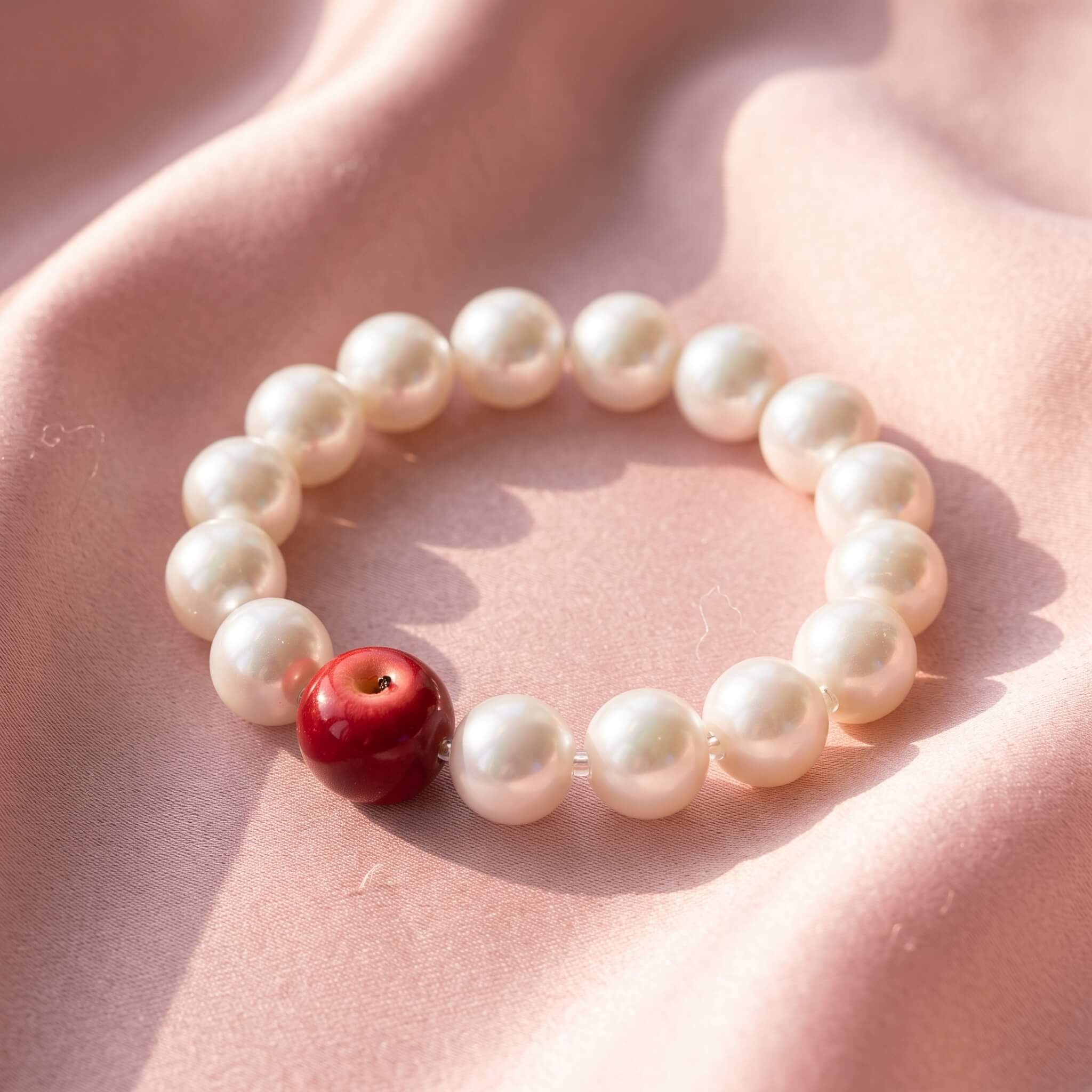 Cherry Apple Pearl Bracelet