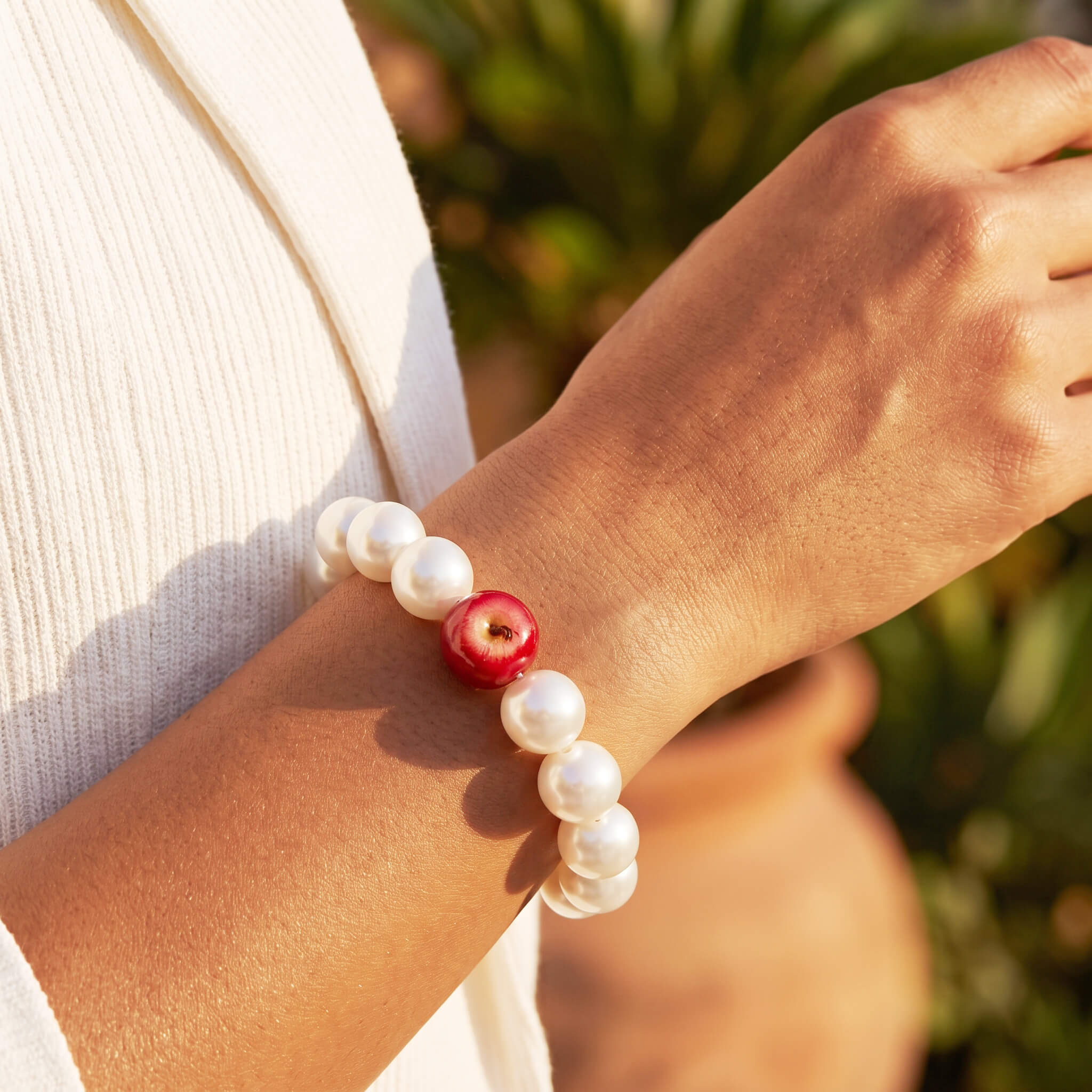 Cherry Apple Pearl Bracelet