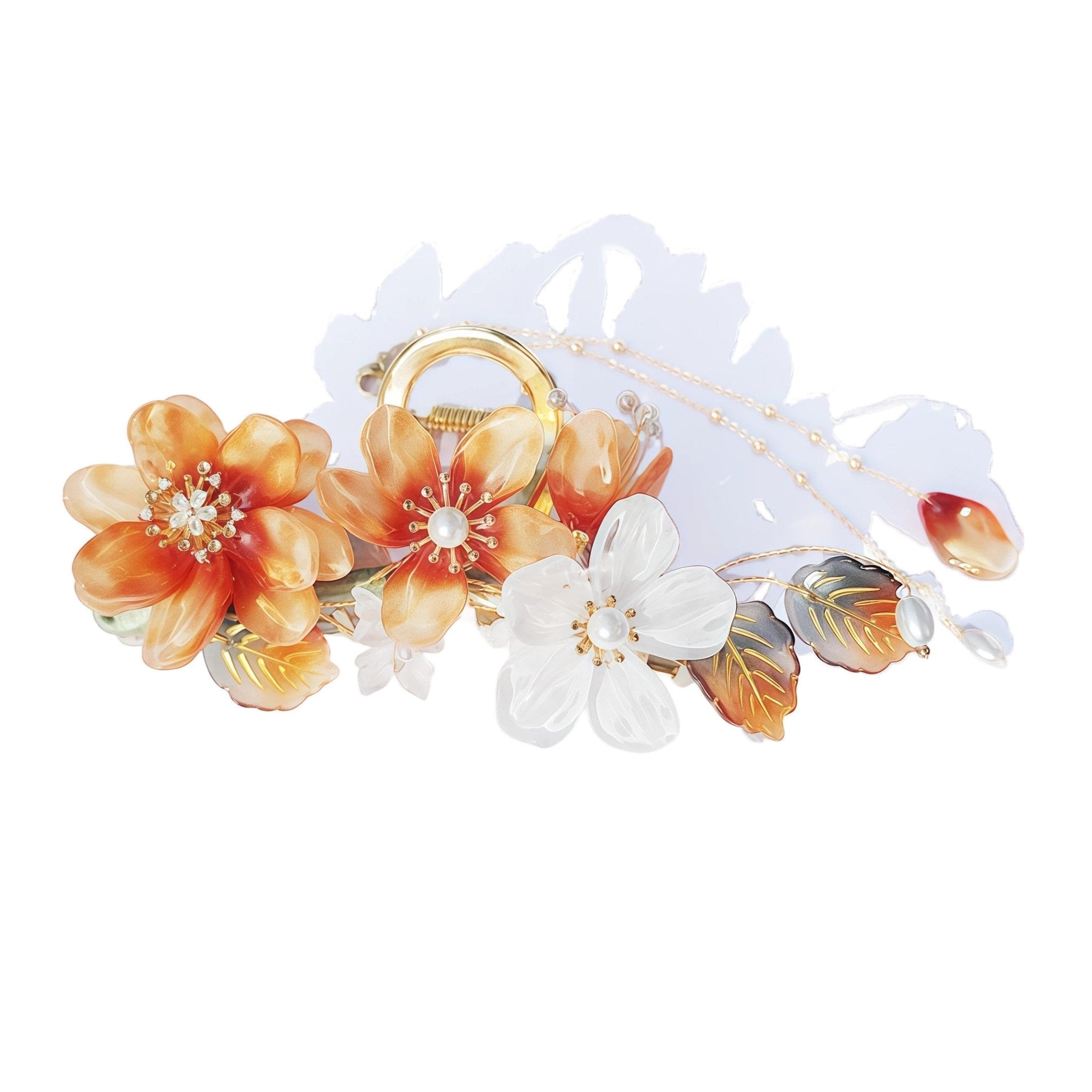 Amber Blossom Pearl Hair clawhair clawsJewelryBlossomuniqueflowerearringsgiftforhermothergiftdaughtergiftbirthdaygiftanniversarygift