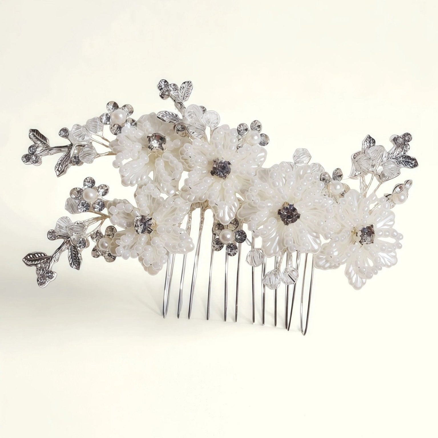 Amelia Silver Comb HAIR JewelryBlossom flowerjewelry weddingjewelry bridaljewelry weddinggift bridemaidgiftgiftforher mothergift daughtergift birthdaygift anniversarygi