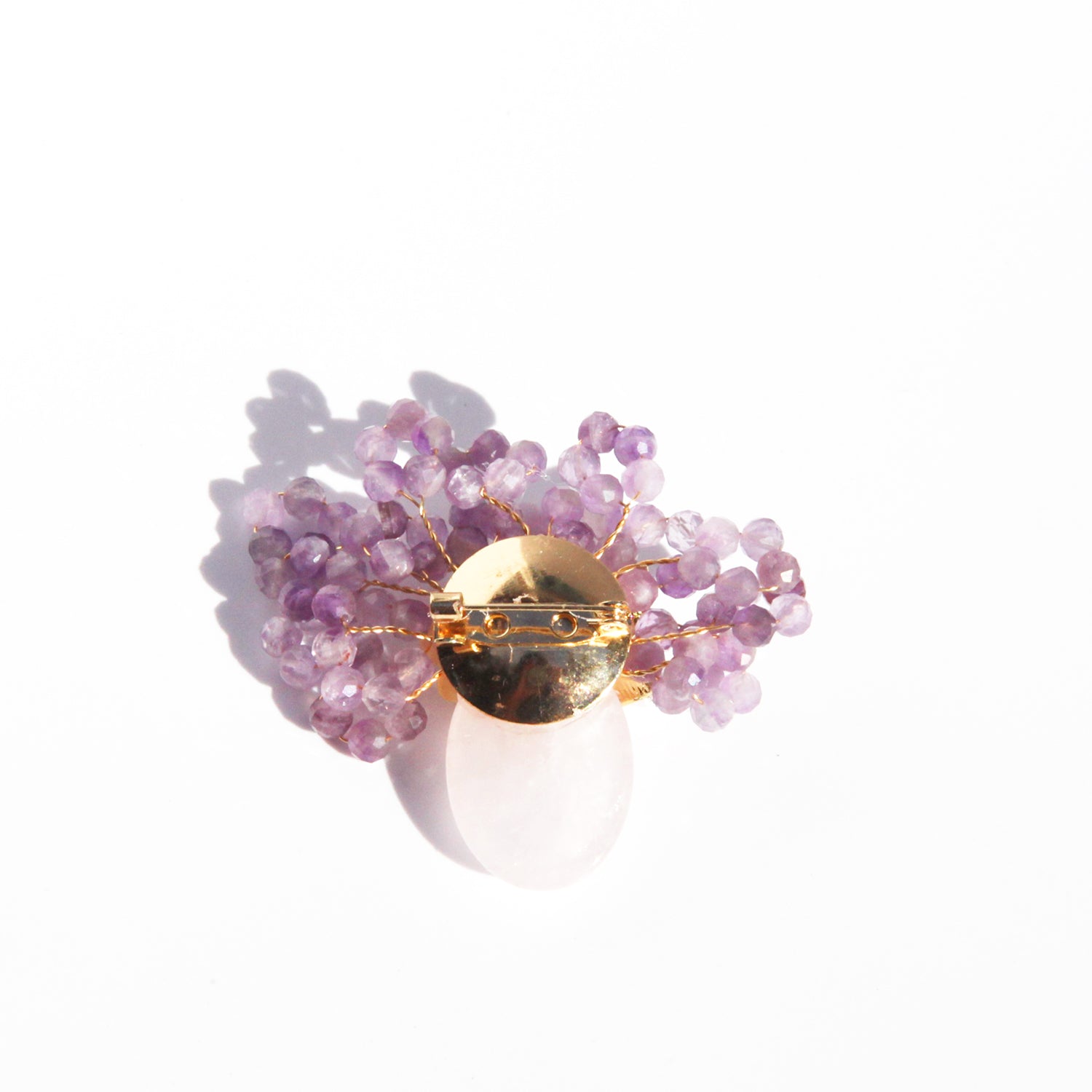 Amethyst Flowers In Rose Quartz Vase Brooch/ Final SalebroochJewelryBlossomuniqueflowerearringsgiftforhermothergiftdaughtergiftbirthdaygiftanniversarygift