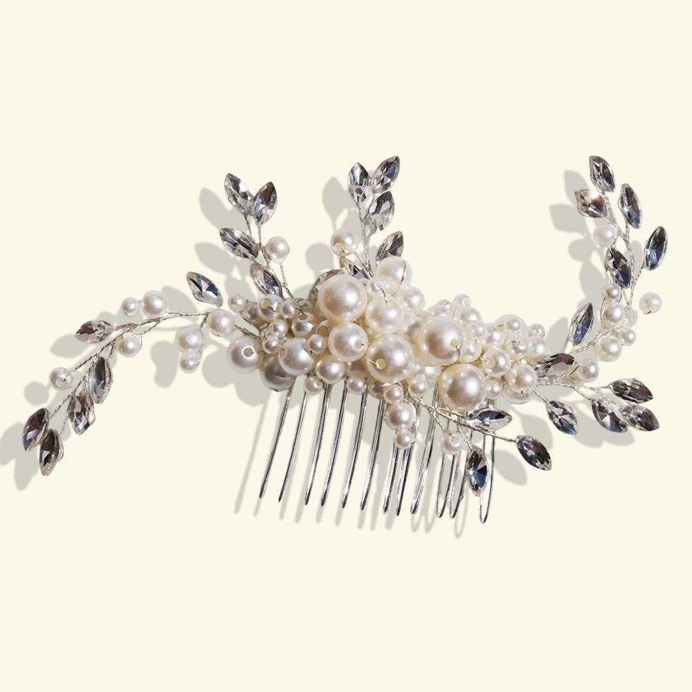 Anna Silver Comb Hair Clips JewelryBlossom flowerjewelry weddingjewelry bridaljewelry weddinggift bridemaidgiftgiftforher mothergift daughtergift birthdaygift anniversarygi