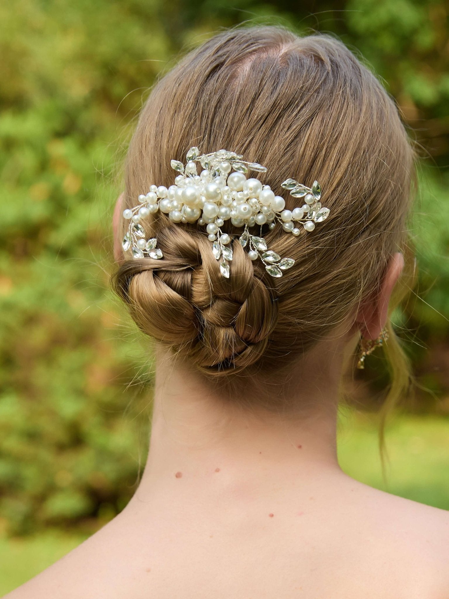 Anna Silver CombHair ClipsJewelryBlossomuniqueflowerearringsgiftforhermothergiftdaughtergiftbirthdaygiftanniversarygift