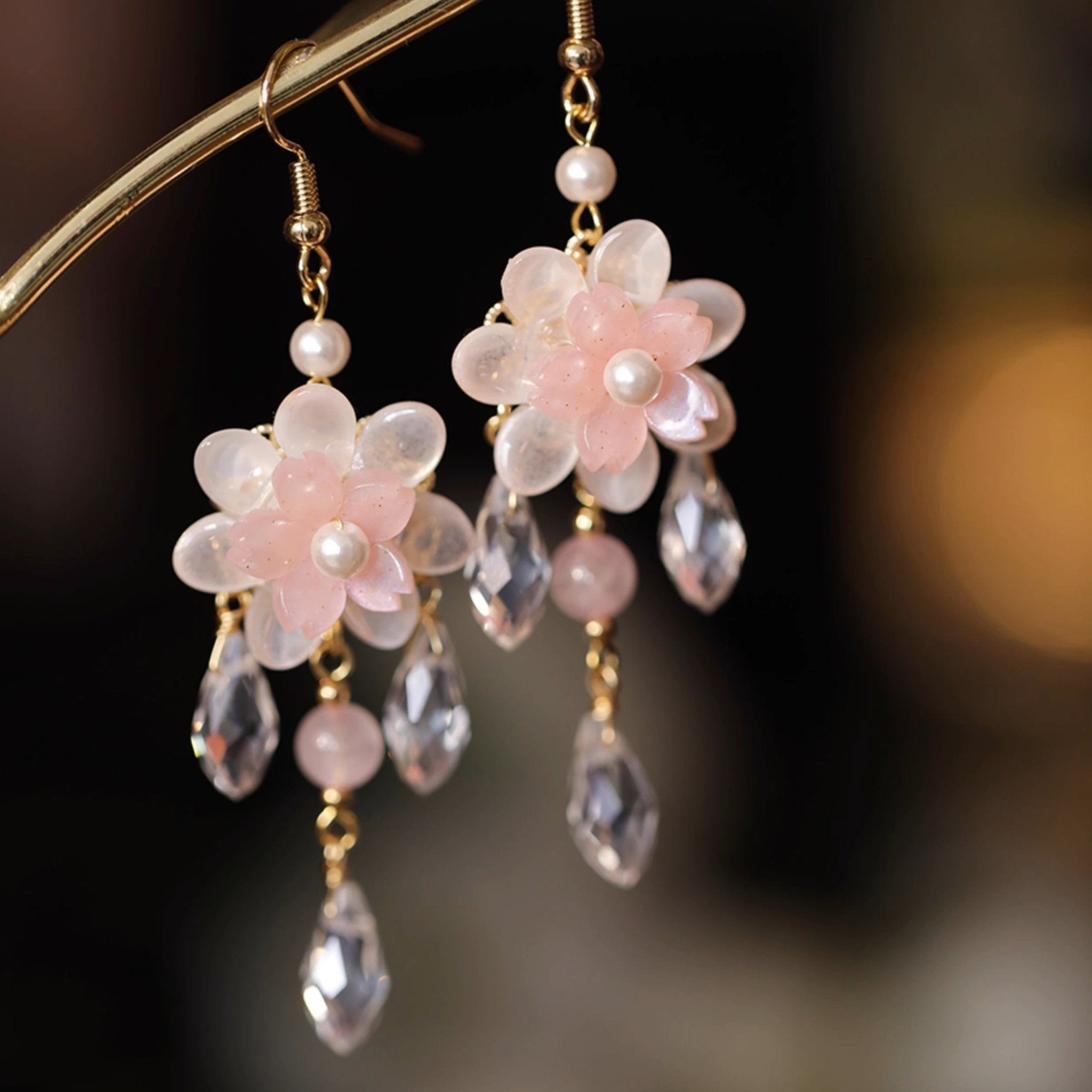 Aurora Cherry Charm Crystal EarringsEarringsJewelryBlossomuniqueflowerearringsgiftforhermothergiftdaughtergiftbirthdaygiftanniversarygift