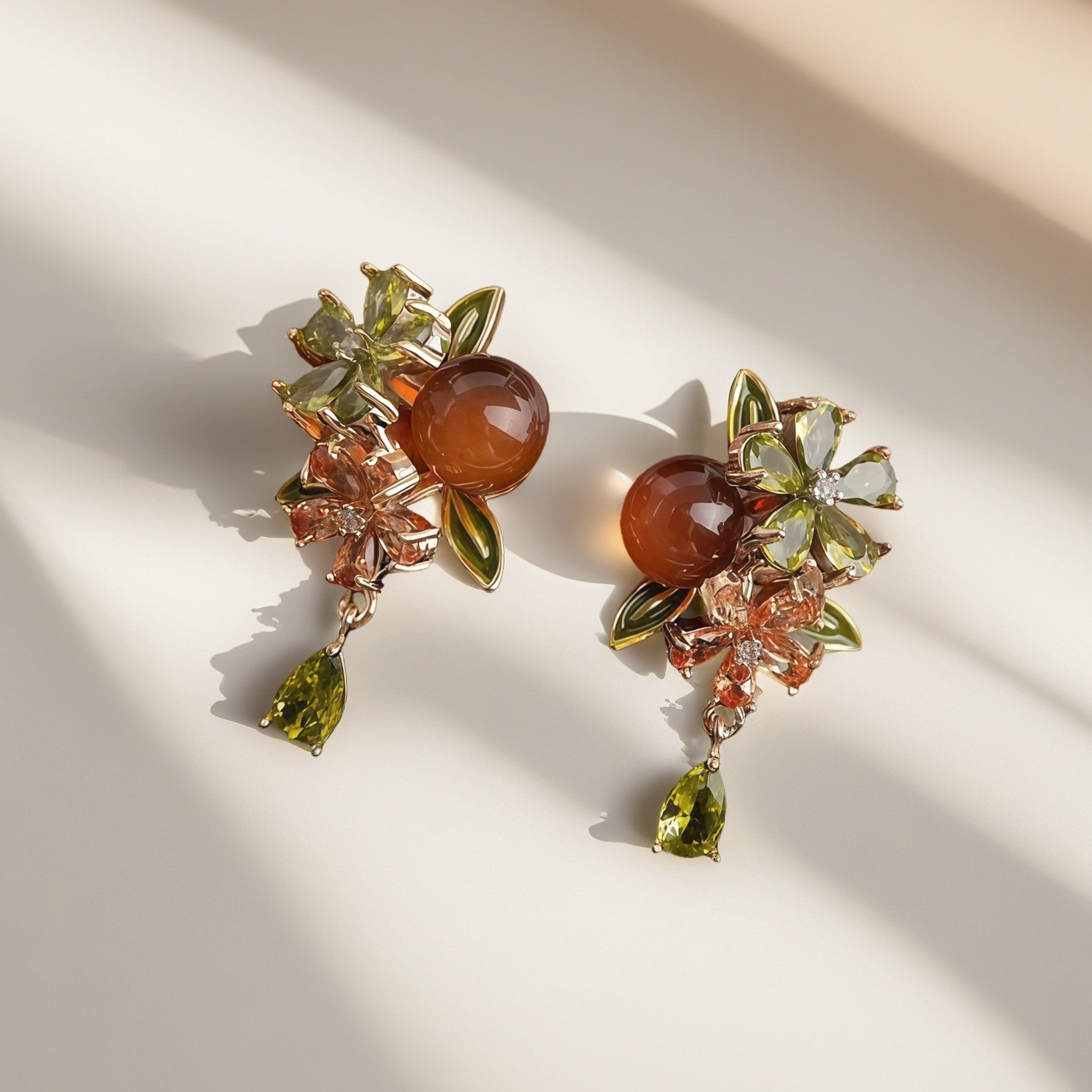 Autumn Orchard Bonquet Crystal EarringsEarringsJewelryBlossomuniqueflowerearringsgiftforhermothergiftdaughtergiftbirthdaygiftanniversarygift