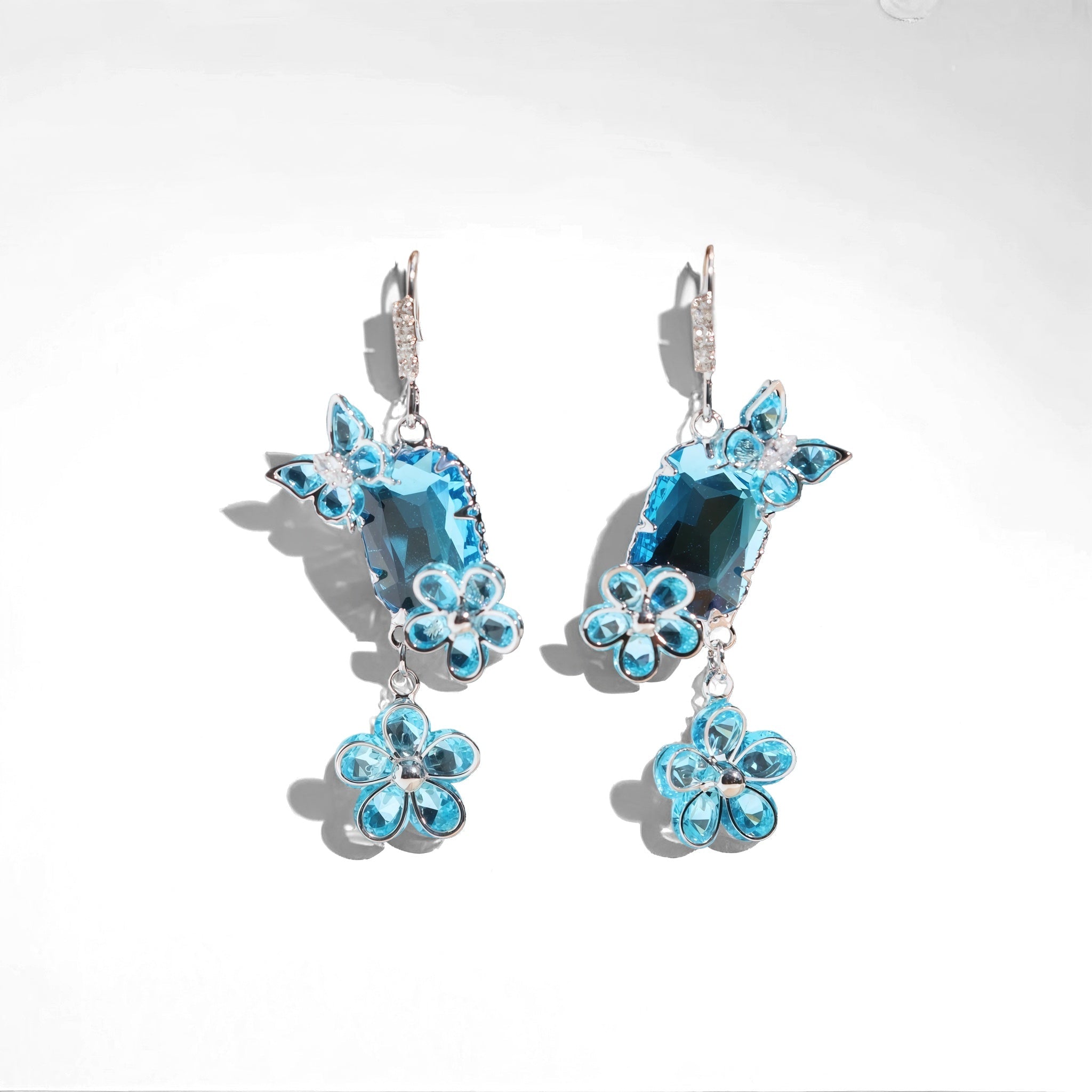 Azure Bloom Chandelier EarringsEarringsJewelryBlossomuniqueflowerearringsgiftforhermothergiftdaughtergiftbirthdaygiftanniversarygift