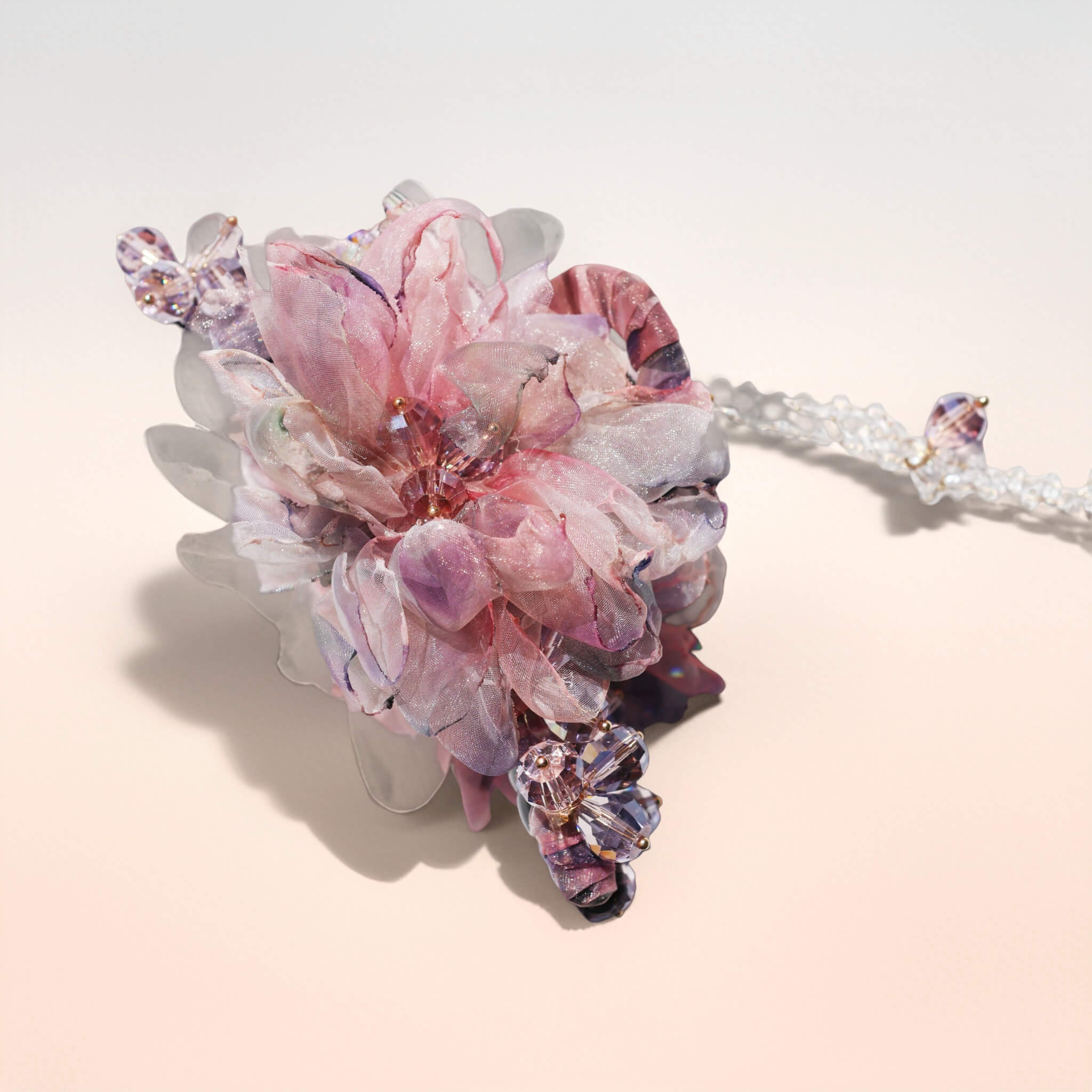 Ballet Rose Chiffon Tassel Bloom Claw hair claws JewelryBlossom flowerjewelry weddingjewelry bridaljewelry weddinggift bridemaidgiftgiftforher mothergift daughtergift birthdaygift anniversarygi