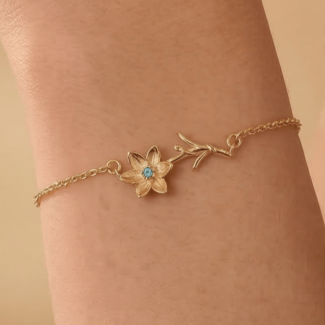 Birth Month Flowers & Birthstone BraceletsBraceletJewelryBlossomuniqueflowerearringsgiftforhermothergiftdaughtergiftbirthdaygiftanniversarygift