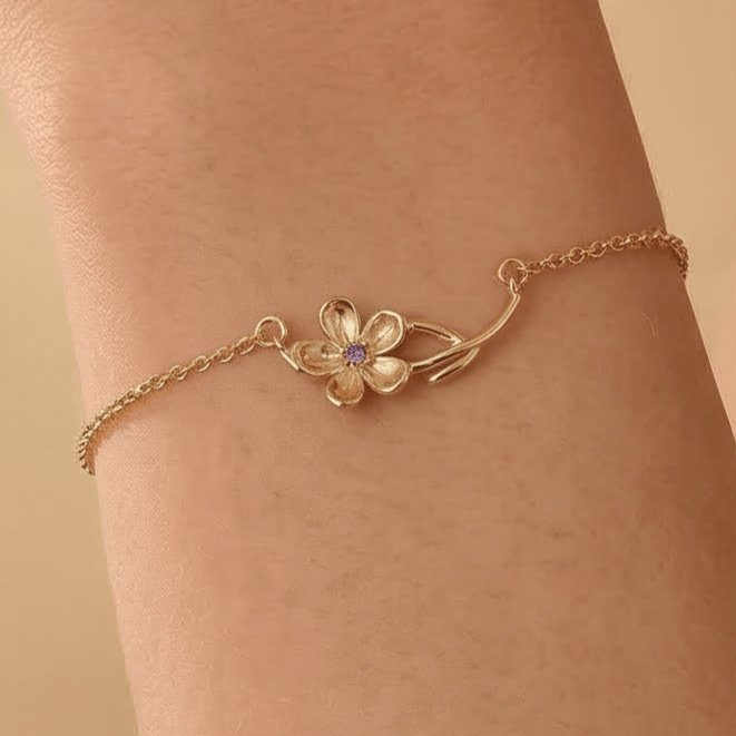 Birth Month Flowers & Birthstone BraceletsBraceletJewelryBlossomuniqueflowerearringsgiftforhermothergiftdaughtergiftbirthdaygiftanniversarygift