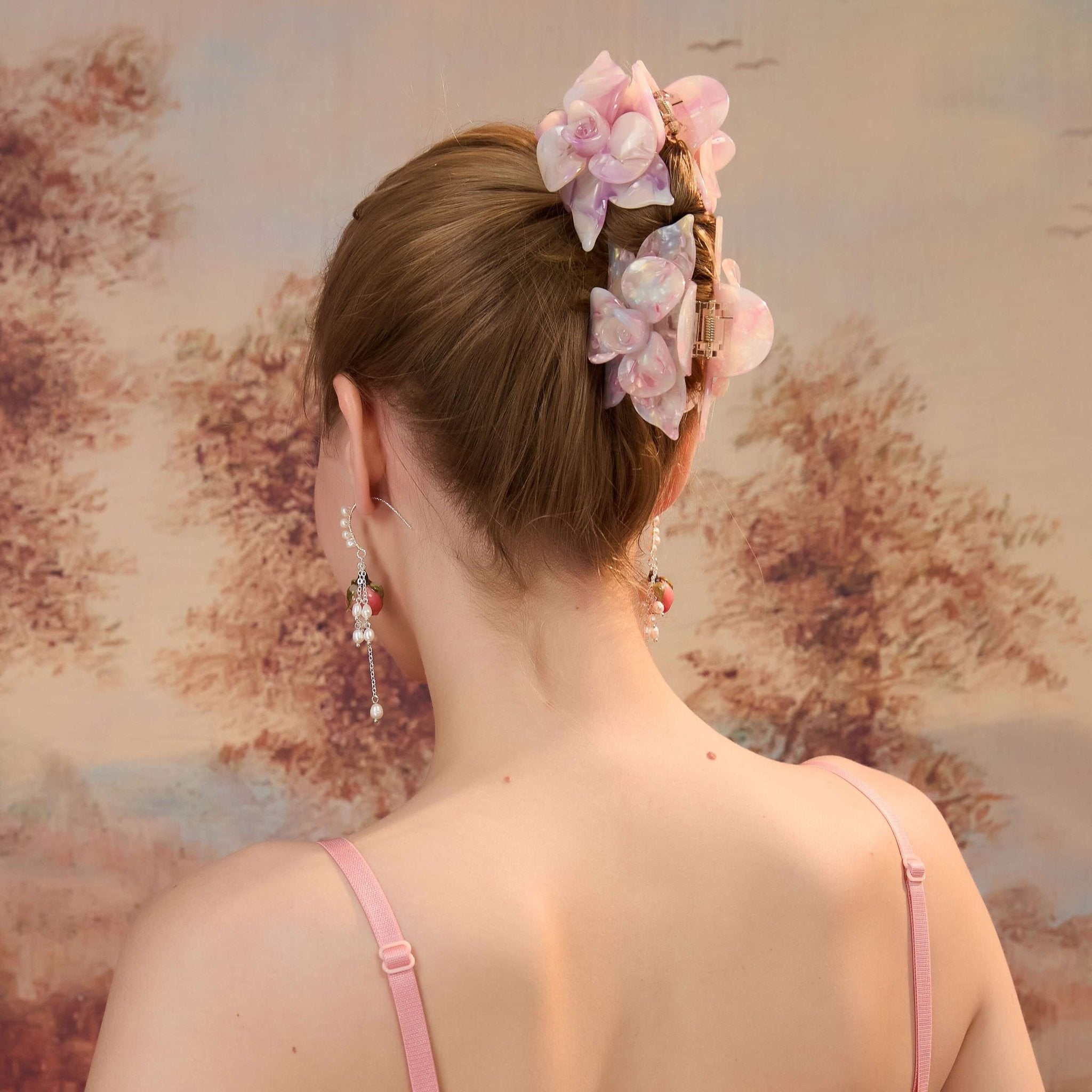 Blooming Orchid Hair Claw (2 Pieces)hair clawsJewelryBlossomuniqueflowerearringsgiftforhermothergiftdaughtergiftbirthdaygiftanniversarygift