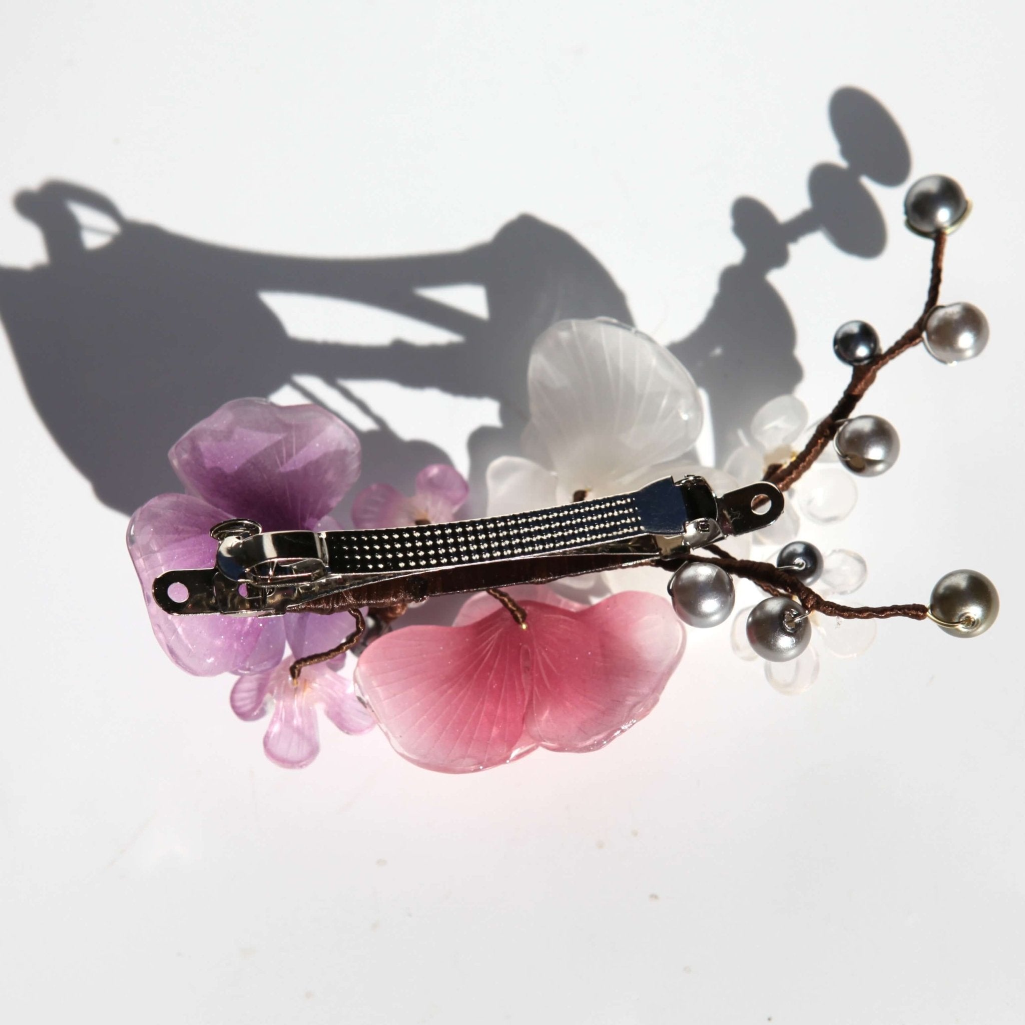 Blush Orchid Garden Barrette Hair ClipHAIRJewelryBlossomuniqueflowerearringsgiftforhermothergiftdaughtergiftbirthdaygiftanniversarygift