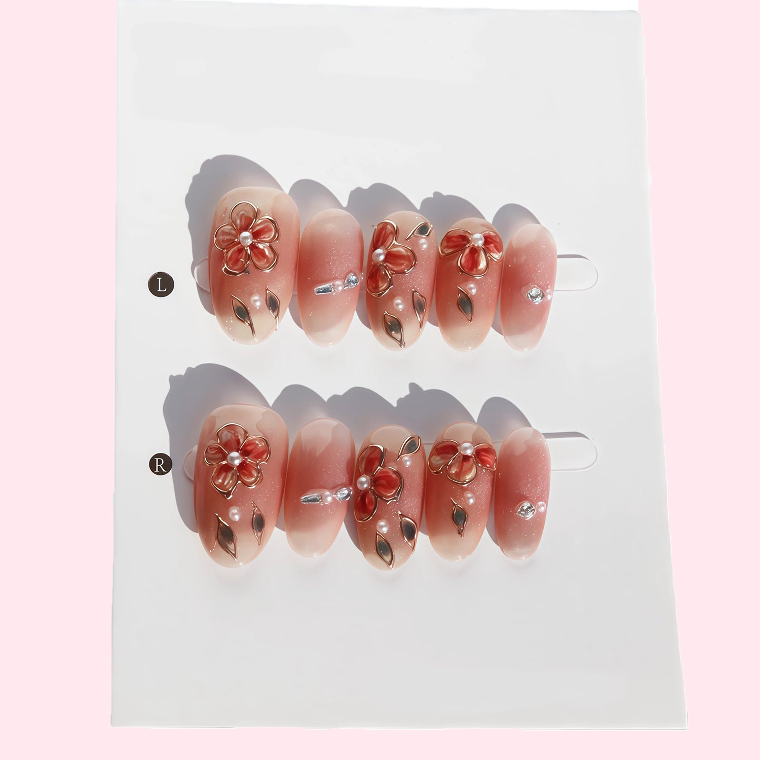 Blush Peony Petal Pearl Garden Nail SetJewelryBlossomuniqueflowerearringsgiftforhermothergiftdaughtergiftbirthdaygiftanniversarygift