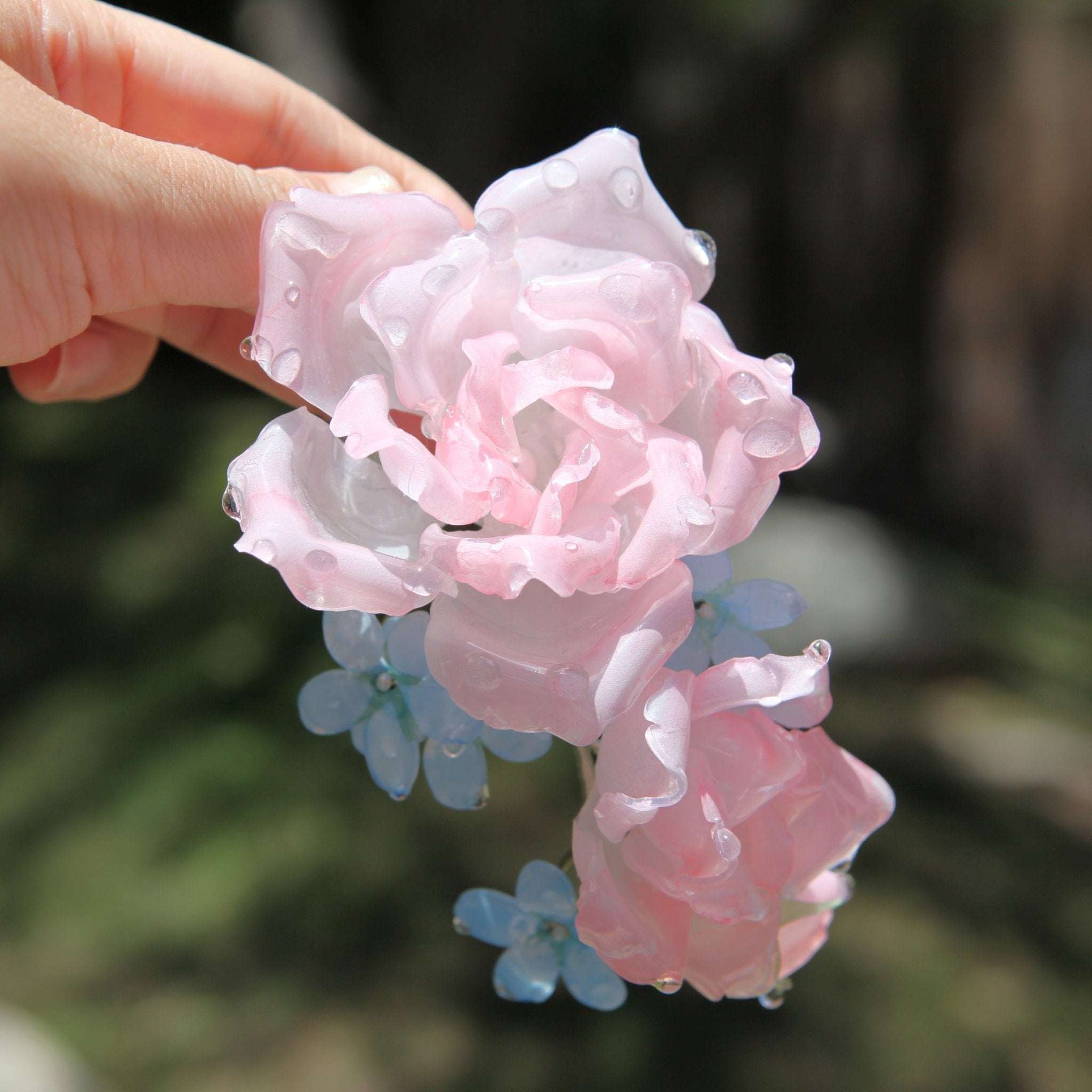 Blush Rose Bluebell Flower Hair ClipHair ClipsJewelryBlossomuniqueflowerearringsgiftforhermothergiftdaughtergiftbirthdaygiftanniversarygift