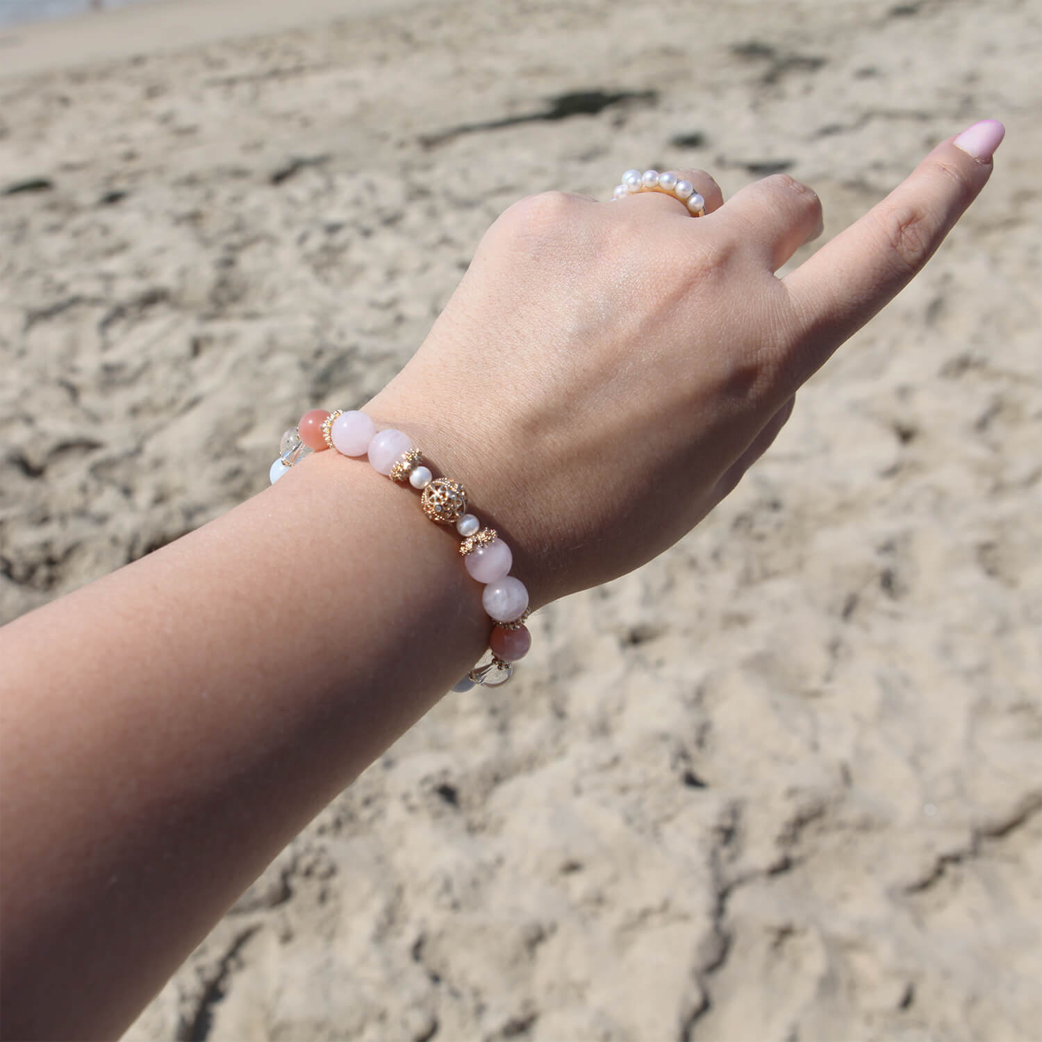 Blush Serenity Crystal BraceletBraceletJewelryBlossomuniqueflowerearringsgiftforhermothergiftdaughtergiftbirthdaygiftanniversarygift