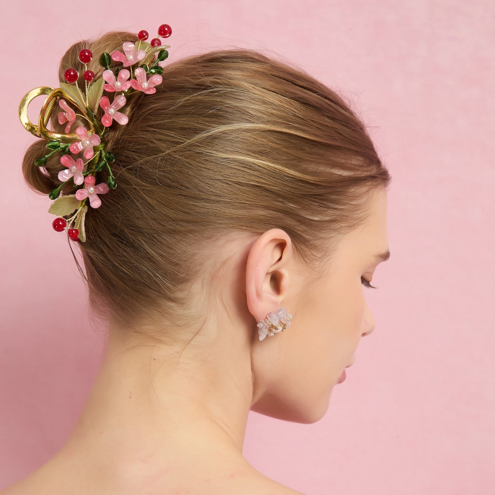 Blushing Sakura Hair Clawhair clawsJewelryBlossomuniqueflowerearringsgiftforhermothergiftdaughtergiftbirthdaygiftanniversarygift