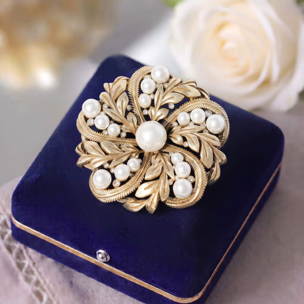 Brass Laurel Swirl Ivory Pearl vintage Brooch brooch JewelryBlossom #flowerjewelry# #weddingjewelry# #bridaljewelry# #weddinggift# #bridemaidgift##giftforher# #mothergift# #daughtergift# #birthdaygift# #anniversarygi