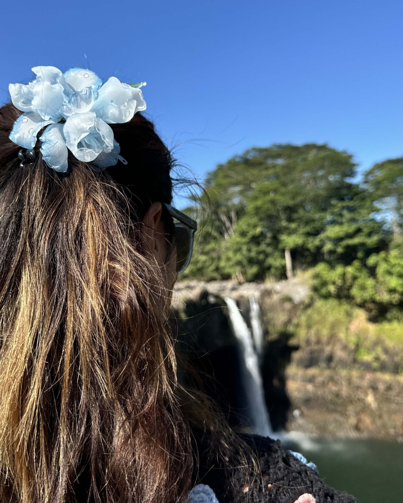 Celestial Blue Iris Hair Barrette ClipHAIRJewelryBlossomuniqueflowerearringsgiftforhermothergiftdaughtergiftbirthdaygiftanniversarygift