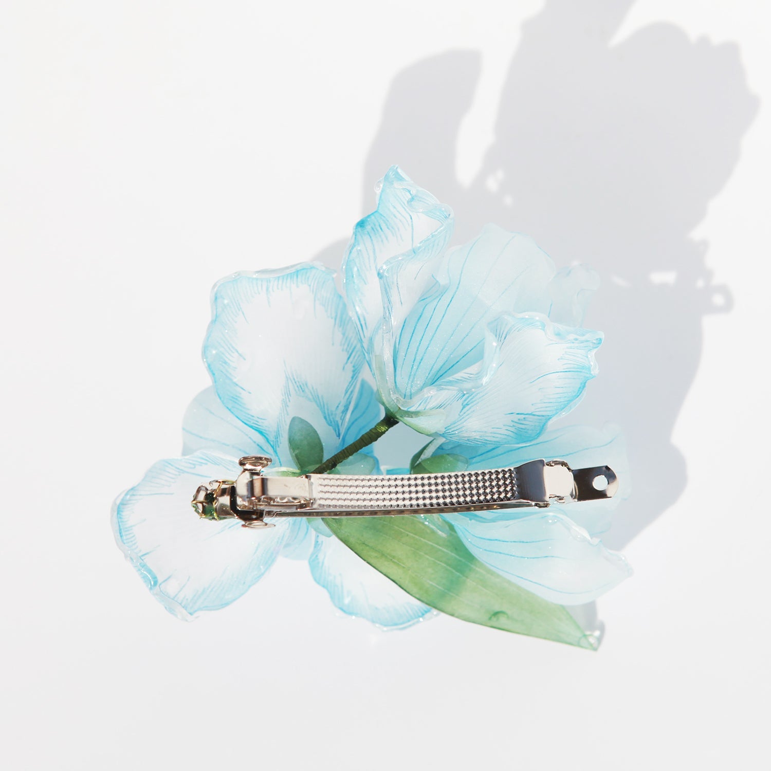 Celestial Blue Iris Hair Barrette ClipHAIRJewelryBlossomuniqueflowerearringsgiftforhermothergiftdaughtergiftbirthdaygiftanniversarygift