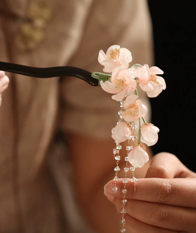 Cherry Blossom Tassel Hair StickHAIRJewelryBlossomuniqueflowerearringsgiftforhermothergiftdaughtergiftbirthdaygiftanniversarygift