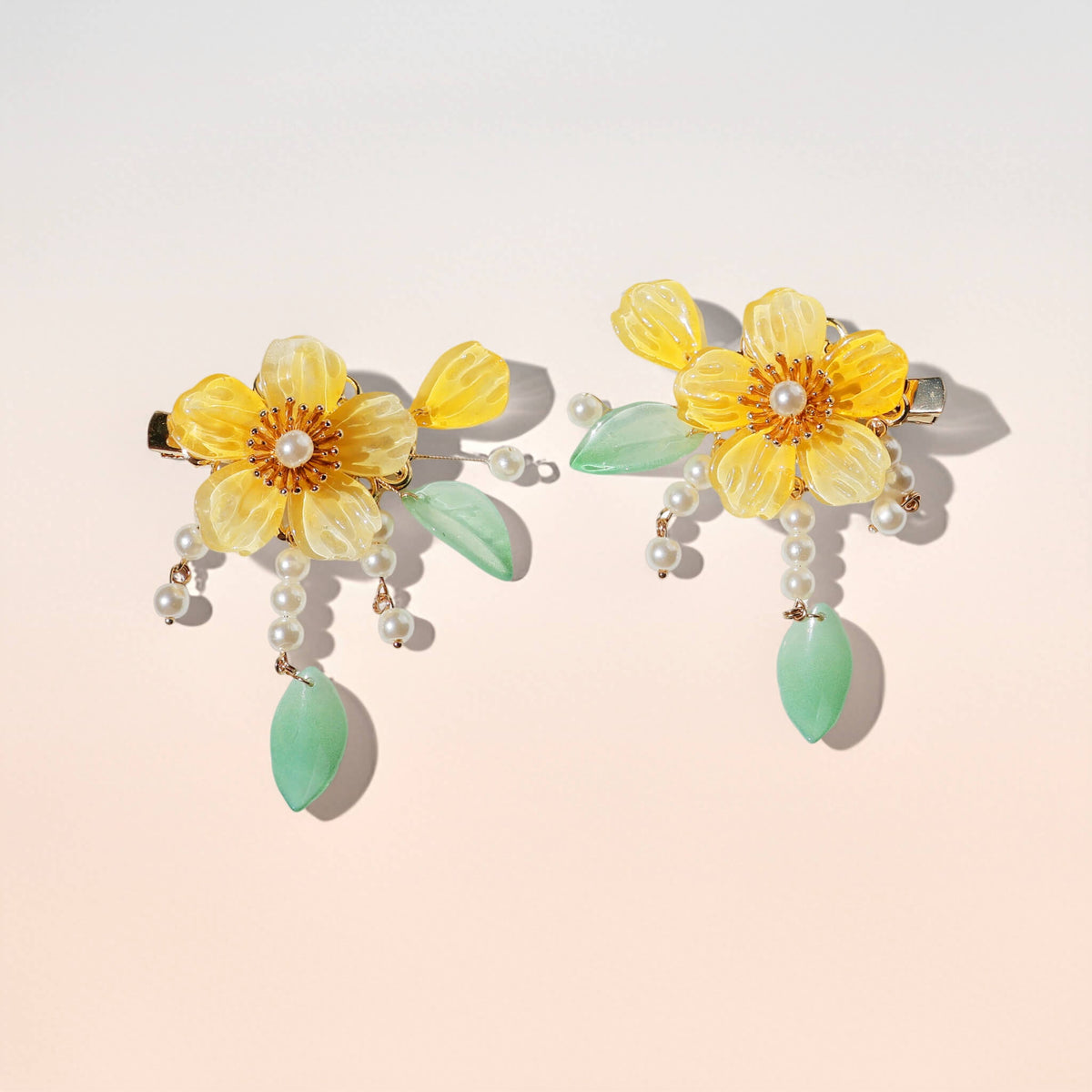 Citrine Blossom Branch Hair Clips (2-Piece Set) Hair Clips JewelryBlossom flowerjewelry weddingjewelry bridaljewelry weddinggift bridemaidgiftgiftforher mothergift daughtergift birthdaygift anniversarygi