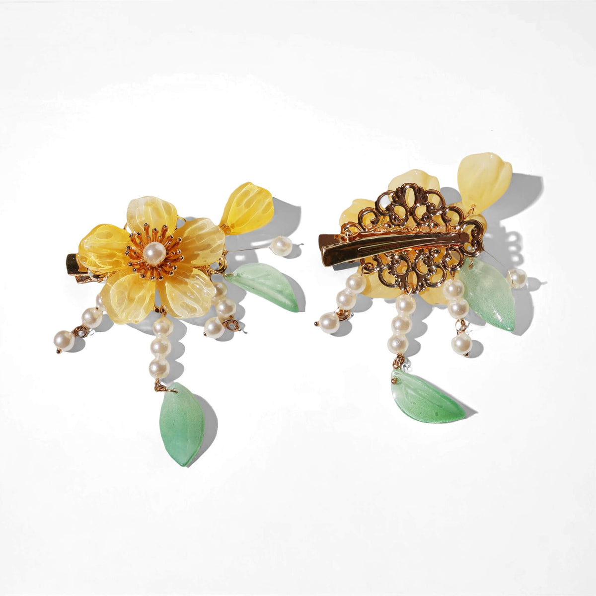 Citrine Blossom Branch Hair Clips (2-Piece Set) Hair Clips JewelryBlossom flowerjewelry weddingjewelry bridaljewelry weddinggift bridemaidgiftgiftforher mothergift daughtergift birthdaygift anniversarygi