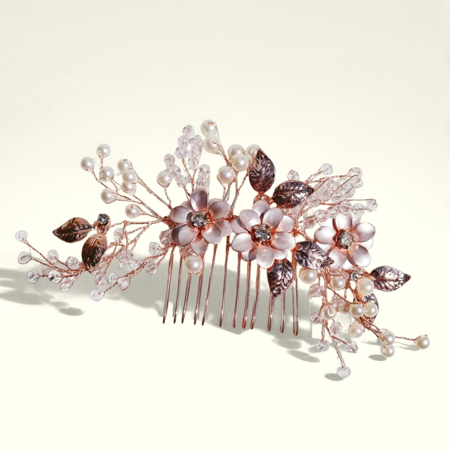 Clara Gold Comb Hair Clips JewelryBlossom flowerjewelry weddingjewelry bridaljewelry weddinggift bridemaidgiftgiftforher mothergift daughtergift birthdaygift anniversarygi