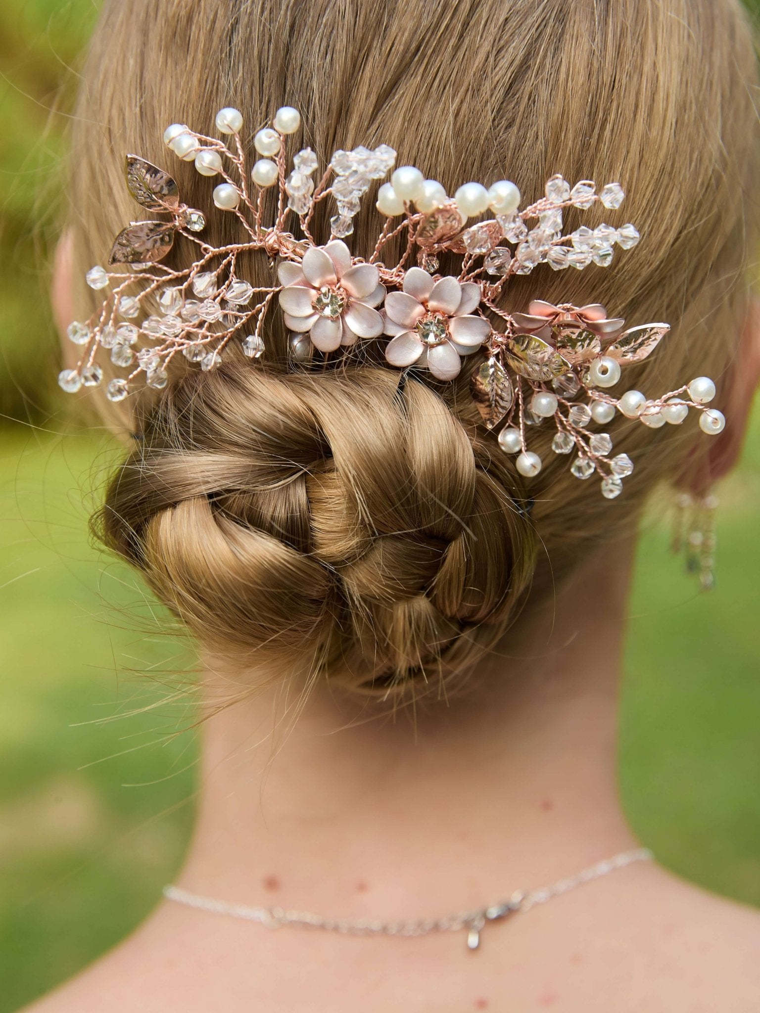 Clara Gold CombHair ClipsJewelryBlossomuniqueflowerearringsgiftforhermothergiftdaughtergiftbirthdaygiftanniversarygift
