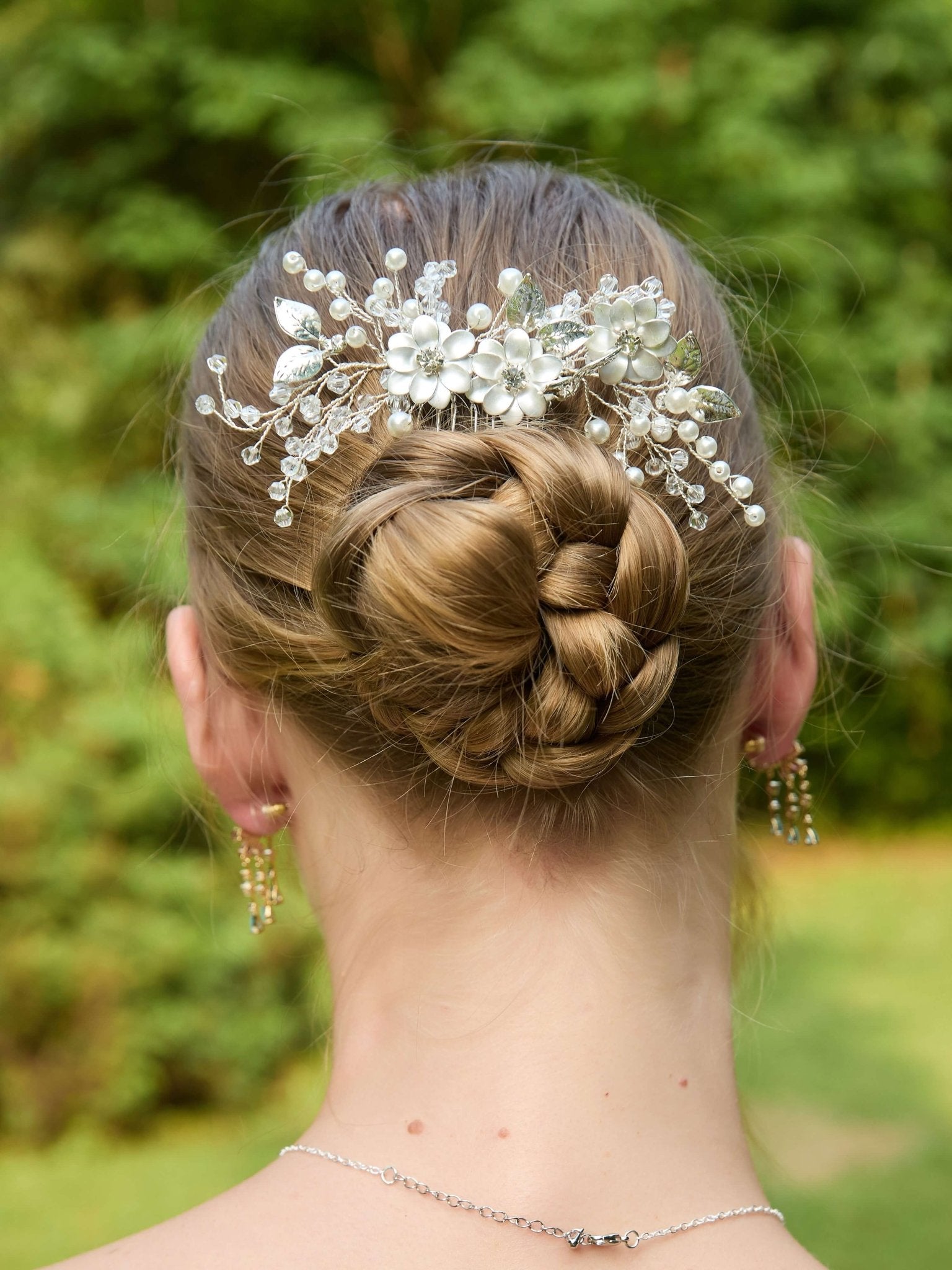 Clara Silver CombHAIRJewelryBlossomuniqueflowerearringsgiftforhermothergiftdaughtergiftbirthdaygiftanniversarygift