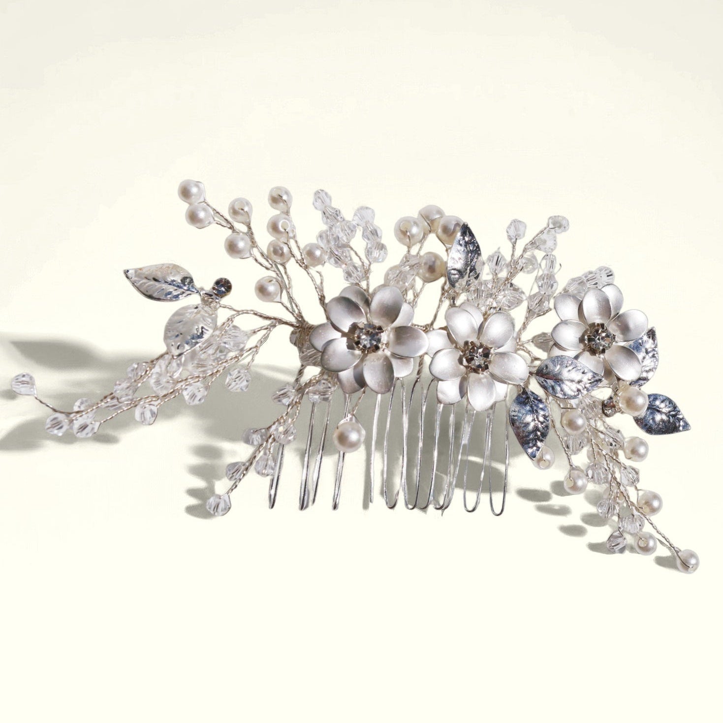 Clara Silver Comb HAIR JewelryBlossom flowerjewelry weddingjewelry bridaljewelry weddinggift bridemaidgiftgiftforher mothergift daughtergift birthdaygift anniversarygi