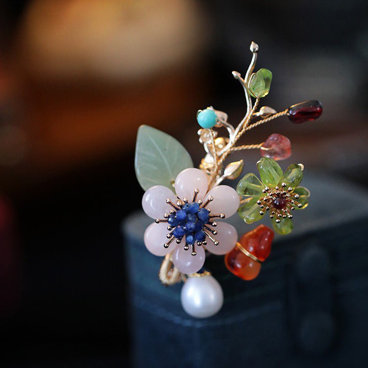 Crystal Flower Branch Brooch/ Final SalebroochJewelryBlossomuniqueflowerearringsgiftforhermothergiftdaughtergiftbirthdaygiftanniversarygift