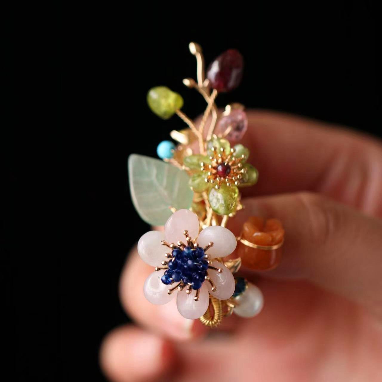 Crystal Flower Branch Brooch/ Final SalebroochJewelryBlossomuniqueflowerearringsgiftforhermothergiftdaughtergiftbirthdaygiftanniversarygift