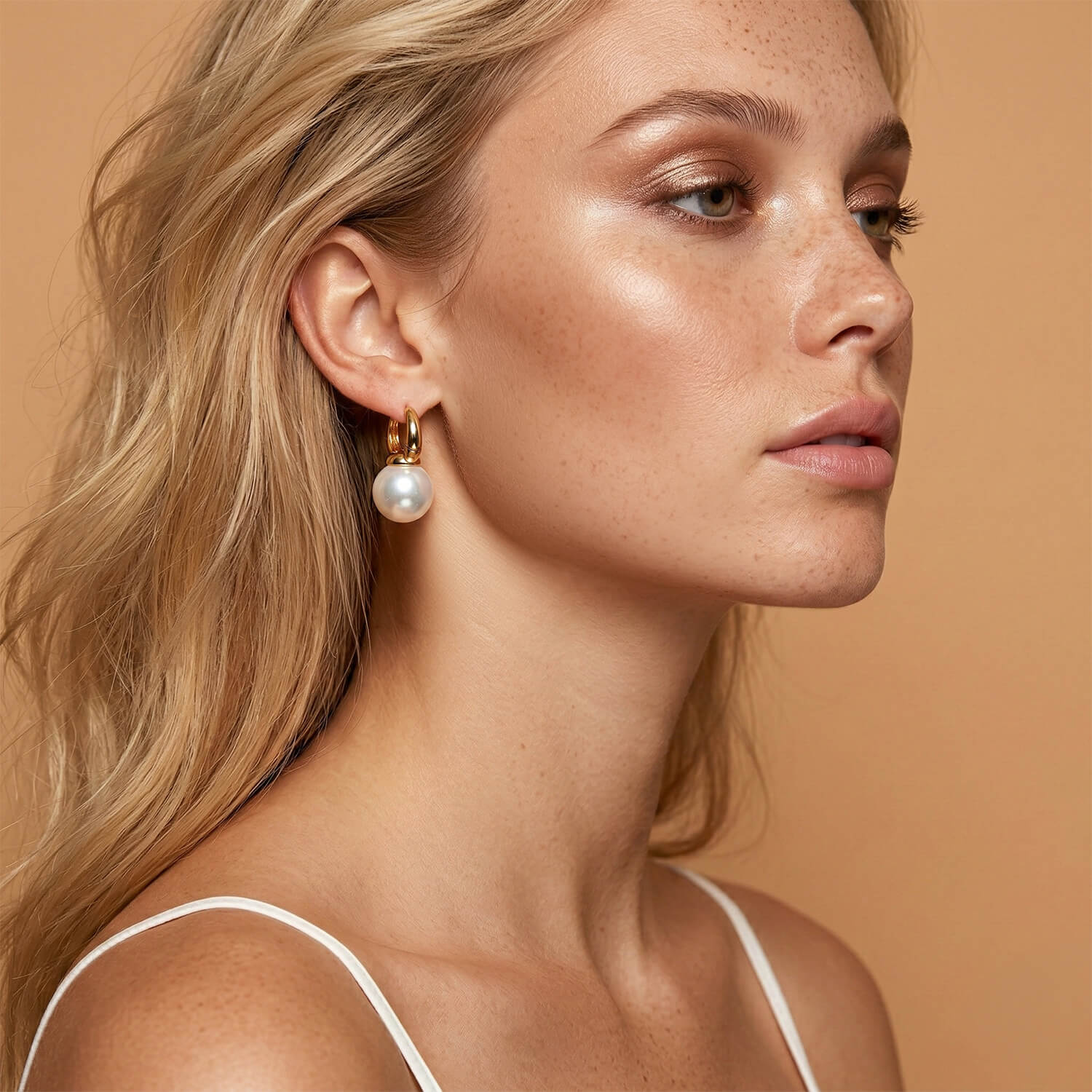 Crystal Pearl Hoop EarringsEarringsJewelryBlossomuniqueflowerearringsgiftforhermothergiftdaughtergiftbirthdaygiftanniversarygift