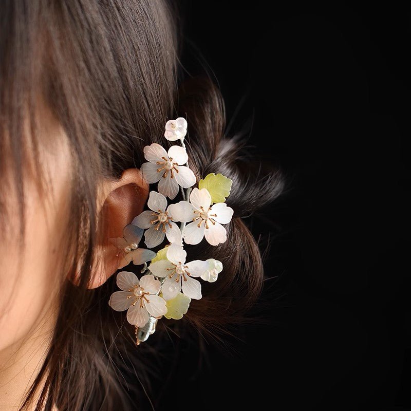 Crystal Sakura Hair ClipHair ClipsJewelryBlossomuniqueflowerearringsgiftforhermothergiftdaughtergiftbirthdaygiftanniversarygift