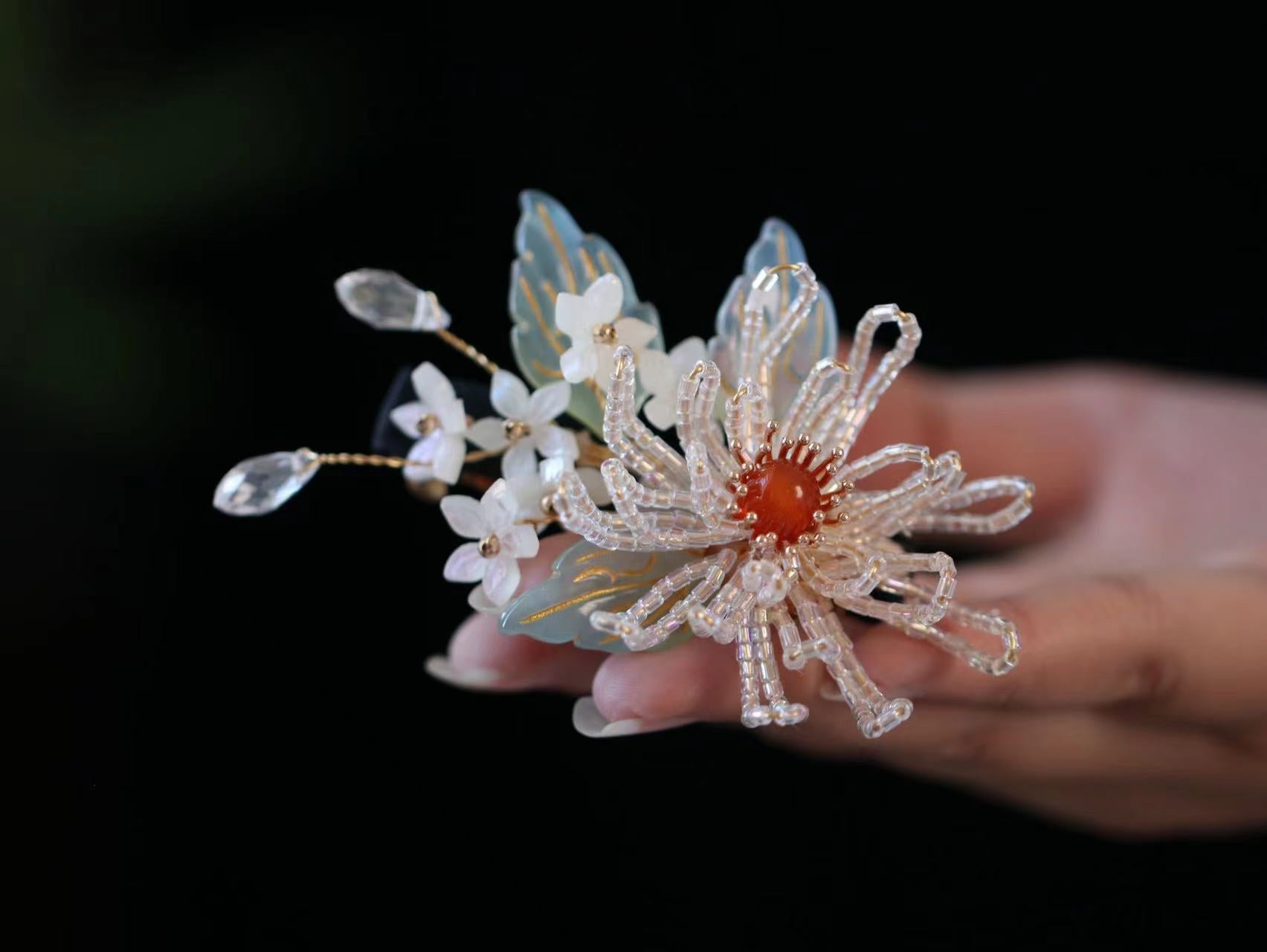 Daisy Jasmine Flower Garden Hair ClipHair ClipsJewelryBlossomuniqueflowerearringsgiftforhermothergiftdaughtergiftbirthdaygiftanniversarygift