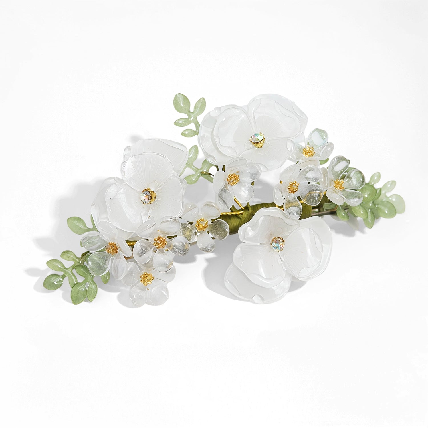 Dewdrop Orchid Floral Hair Barrette ClipHAIRJewelryBlossomuniqueflowerearringsgiftforhermothergiftdaughtergiftbirthdaygiftanniversarygift