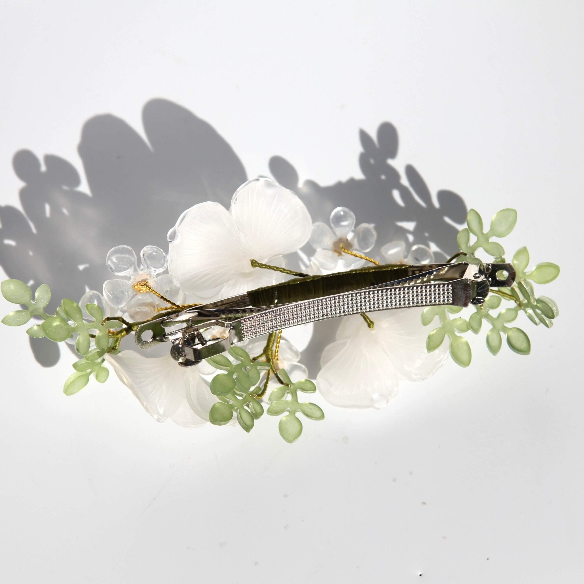 Dewdrop Orchid Floral Hair Barrette ClipHAIRJewelryBlossomuniqueflowerearringsgiftforhermothergiftdaughtergiftbirthdaygiftanniversarygift