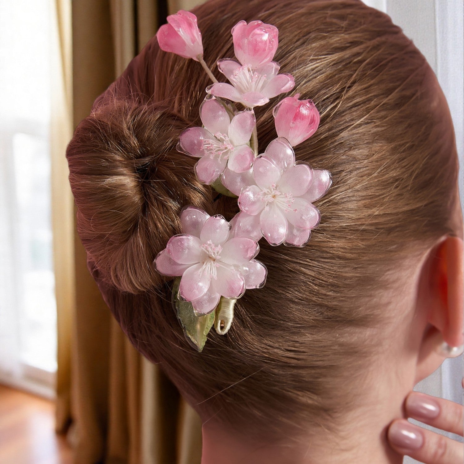 Dewdrop Sakura Blossom Hair ClipHair ClipsJewelryBlossomuniqueflowerearringsgiftforhermothergiftdaughtergiftbirthdaygiftanniversarygift