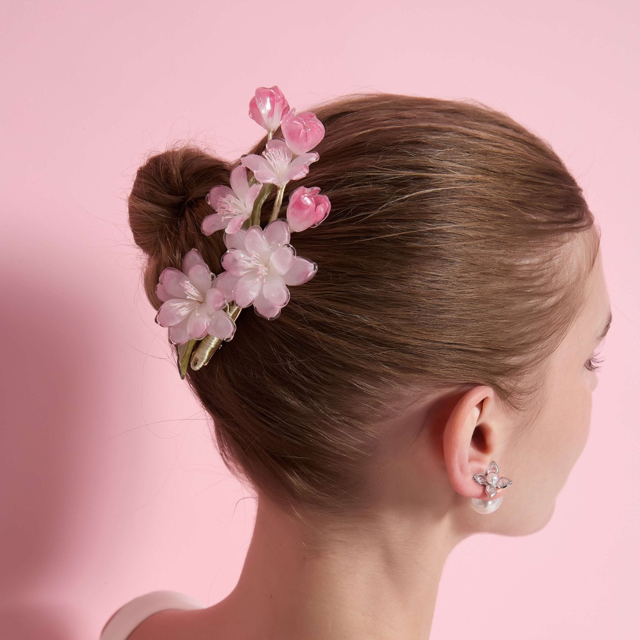 Dewdrop Sakura Blossom Hair ClipHair ClipsJewelryBlossomuniqueflowerearringsgiftforhermothergiftdaughtergiftbirthdaygiftanniversarygift