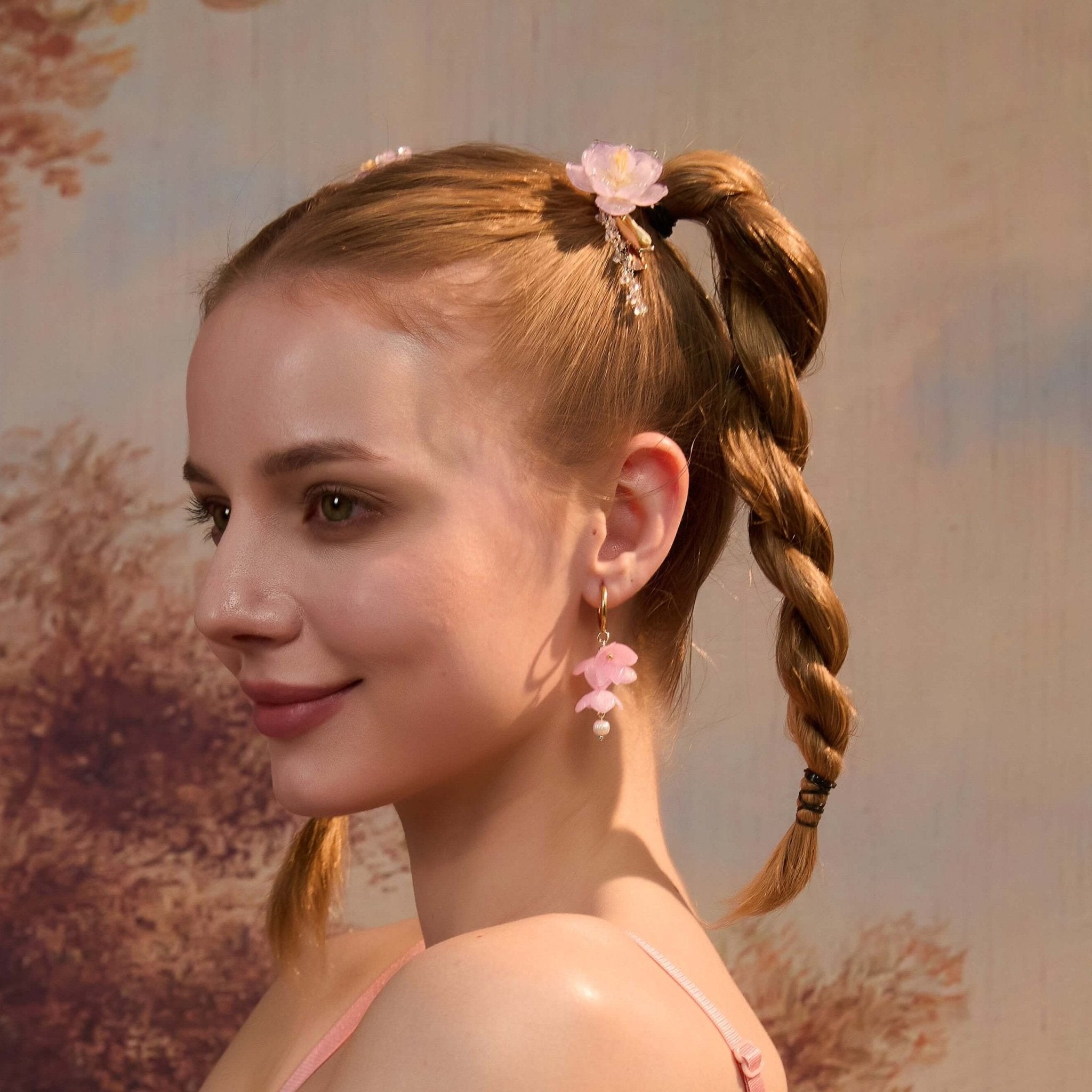 Dewdrop Sakura Twin Clips (2 Pieces)Hair ClipsJewelryBlossomuniqueflowerearringsgiftforhermothergiftdaughtergiftbirthdaygiftanniversarygift