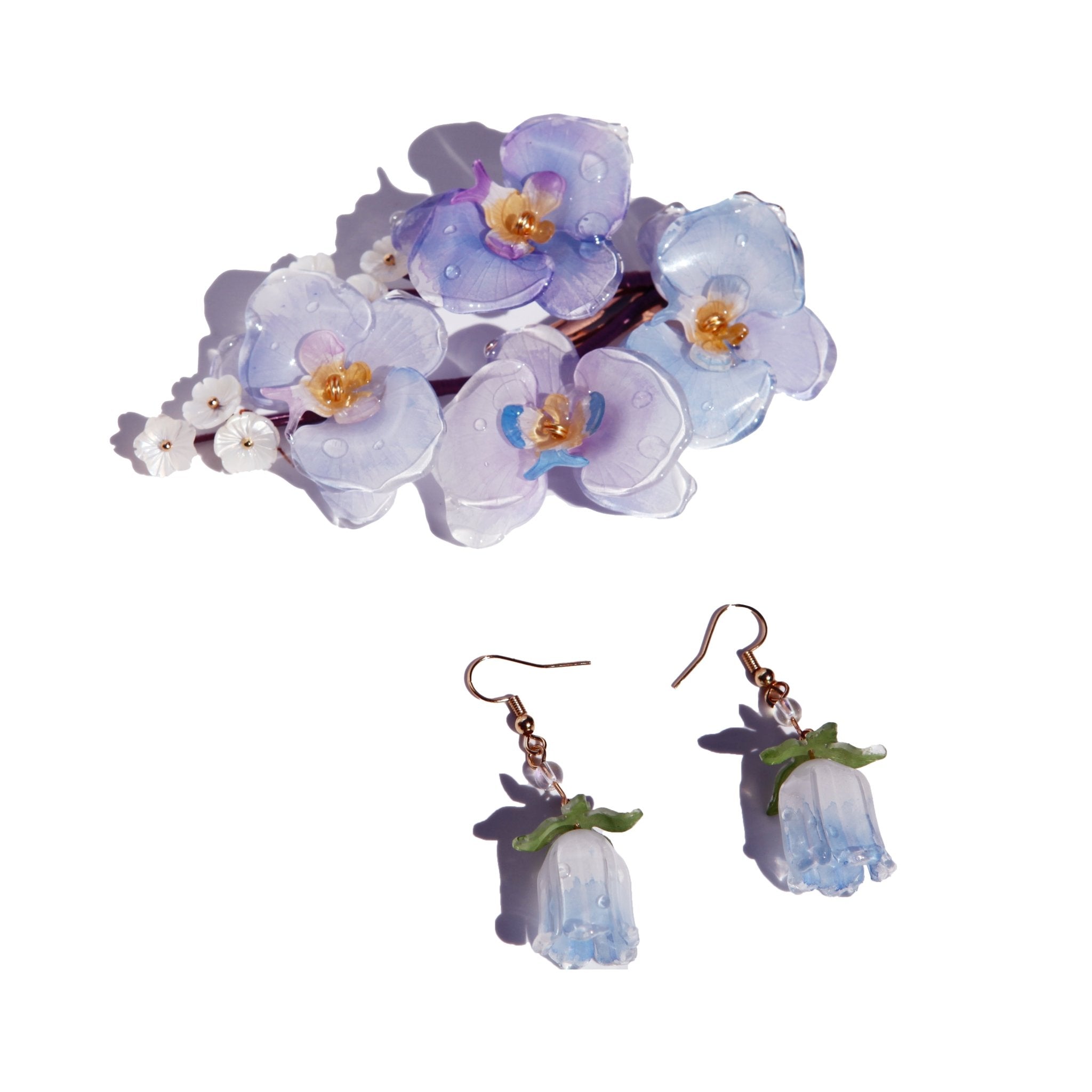 Dream Orchid Garden Hair ClipHair ClipsJewelryBlossomuniqueflowerearringsgiftforhermothergiftdaughtergiftbirthdaygiftanniversarygift