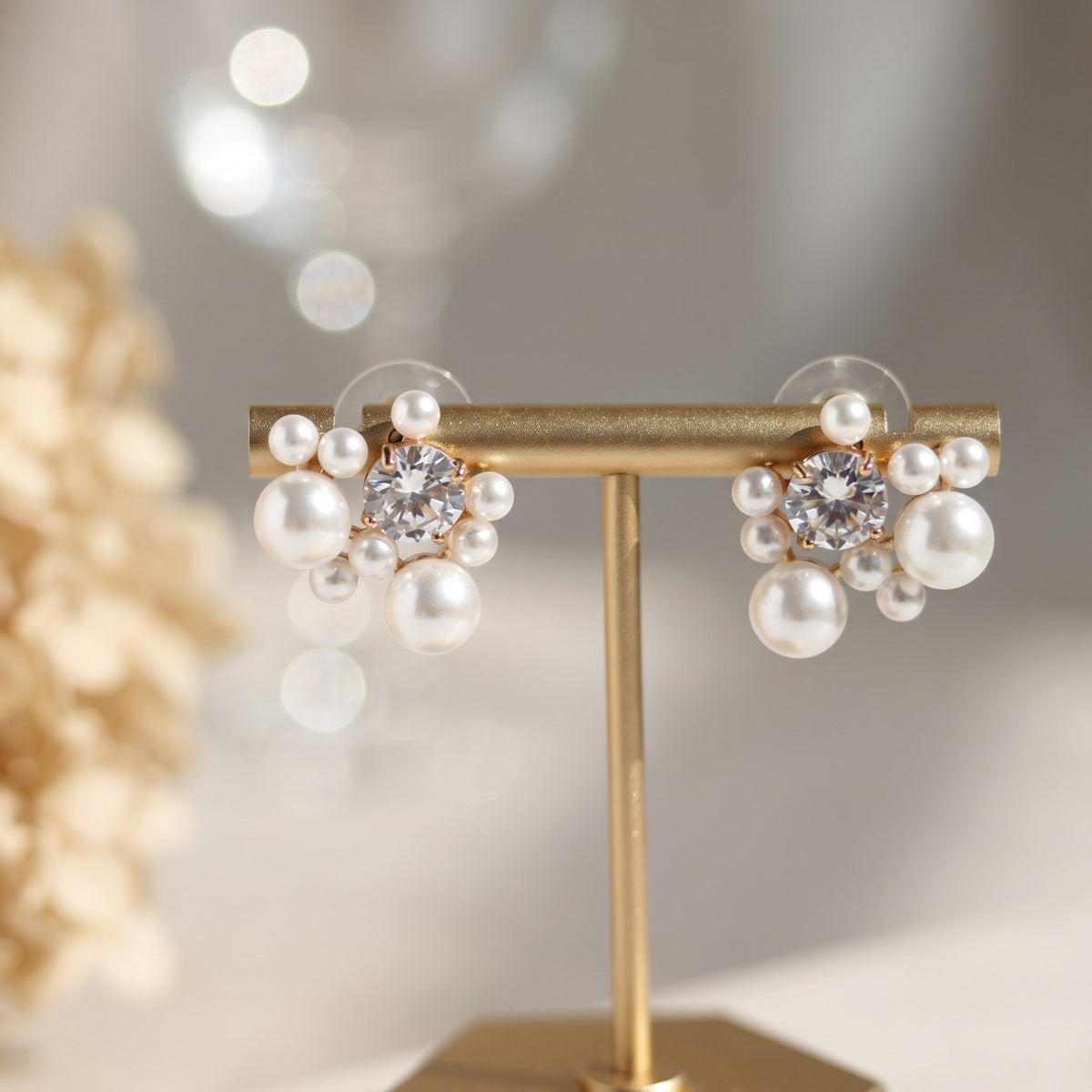 Ivory Pearl Constellation Solitaire Studs