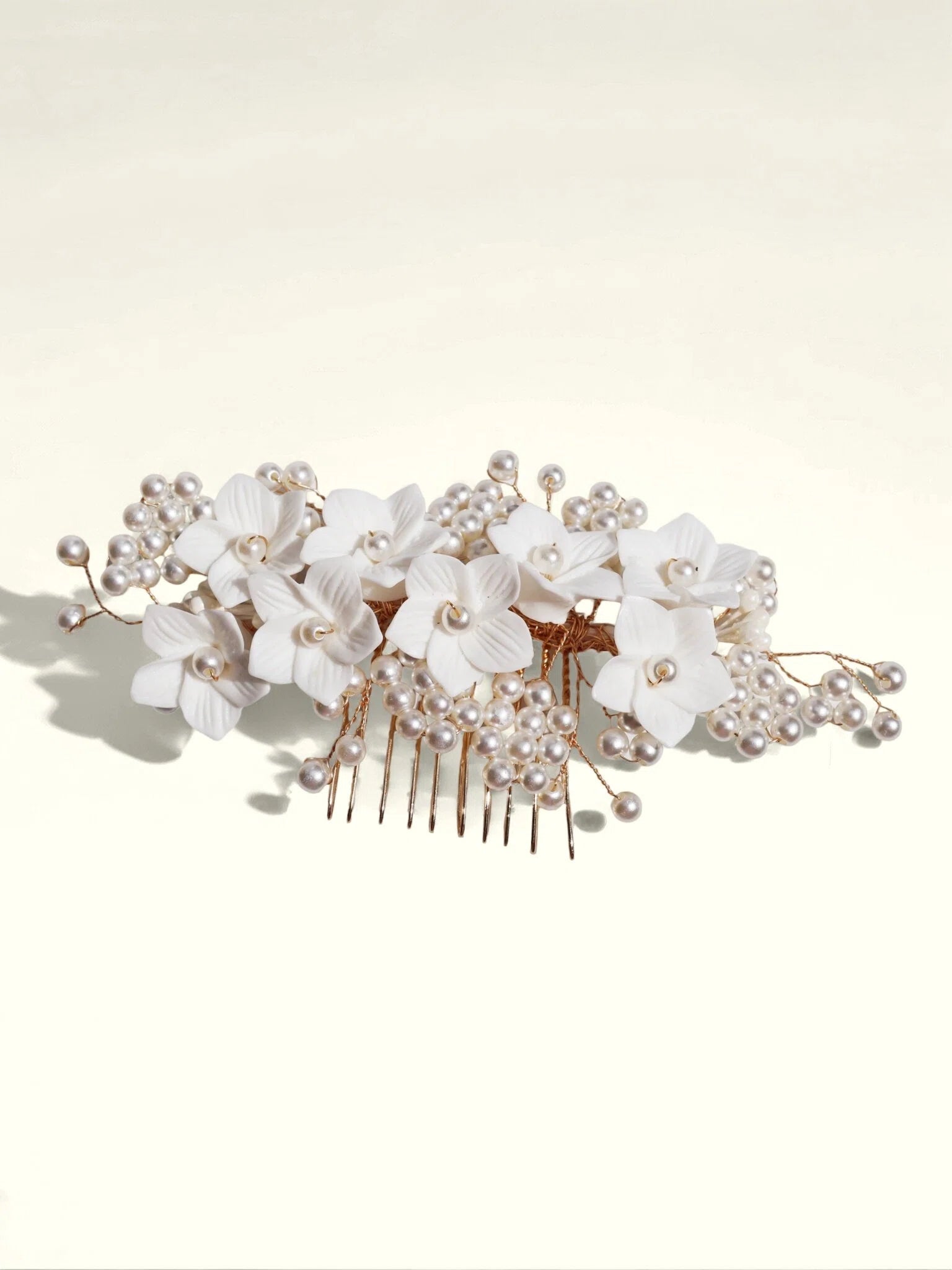 Elise Gold CombHair ClipsJewelryBlossomuniqueflowerearringsgiftforhermothergiftdaughtergiftbirthdaygiftanniversarygift