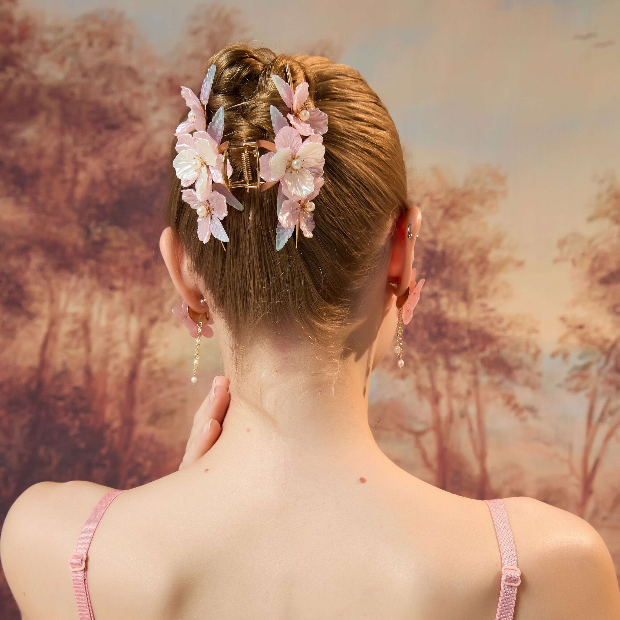 Ethereal Garden Blossom Hair Clawhair clawsJewelryBlossomuniqueflowerearringsgiftforhermothergiftdaughtergiftbirthdaygiftanniversarygift