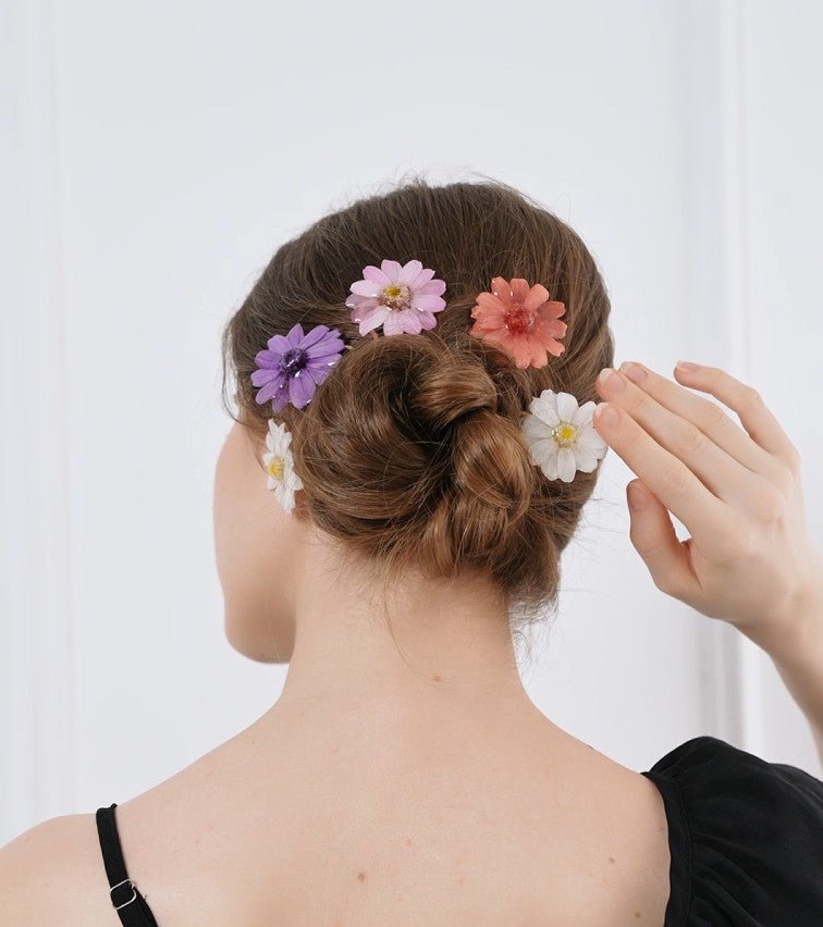 Four Color Daisy Hair Combs Set (4 Pieces)HAIRJewelryBlossomuniqueflowerearringsgiftforhermothergiftdaughtergiftbirthdaygiftanniversarygift