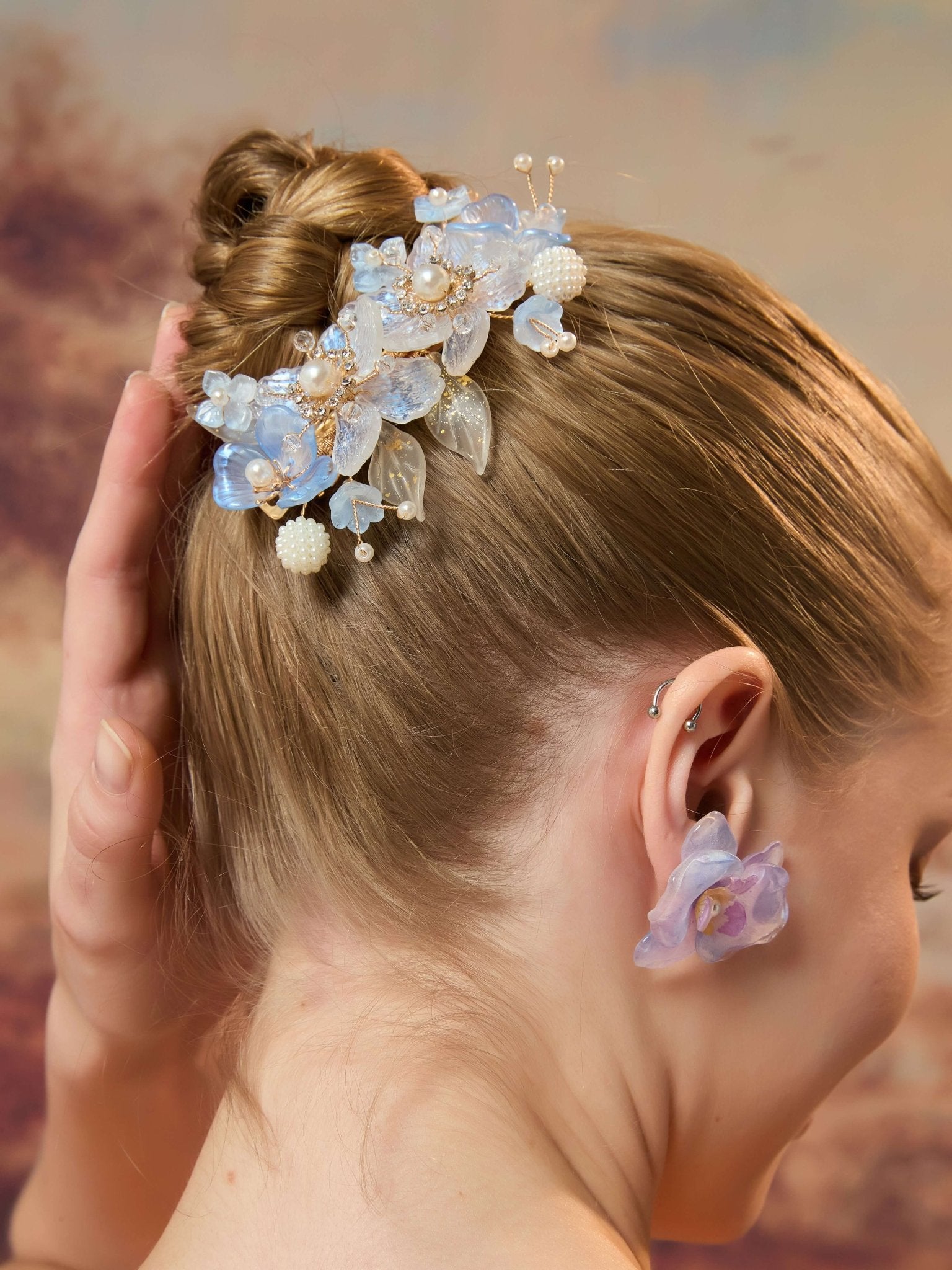 Frosted Blue Anemone Flower Hair BarretteHair ClipsJewelryBlossomuniqueflowerearringsgiftforhermothergiftdaughtergiftbirthdaygiftanniversarygift