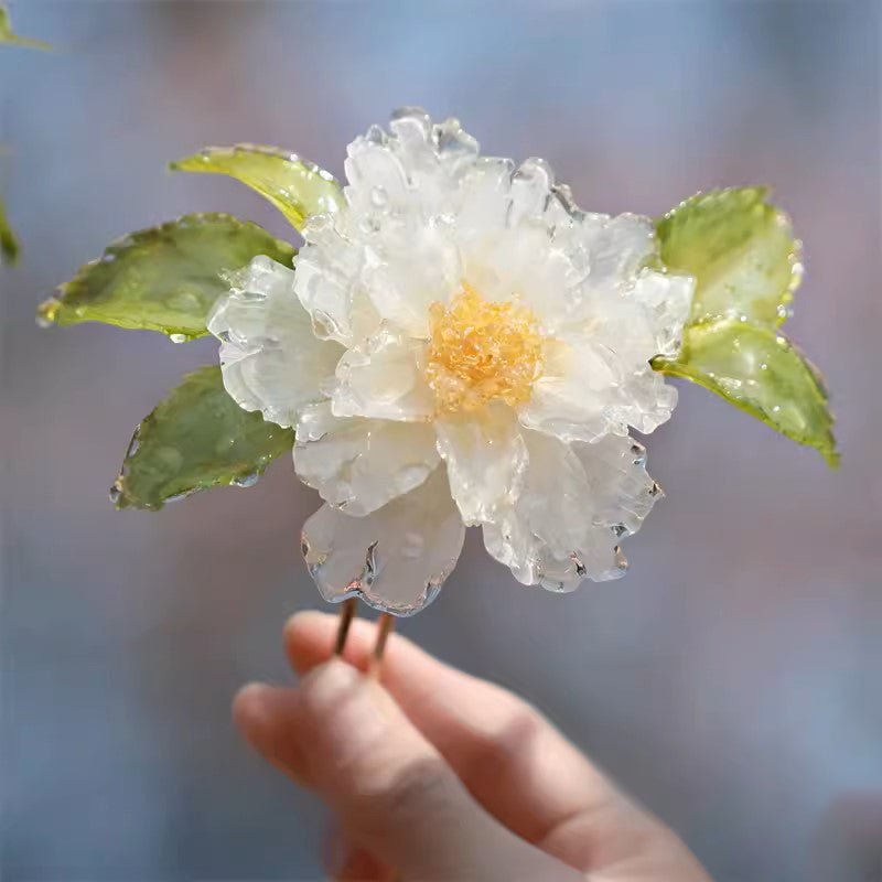 Gardenia Flower Hair Barrette ClipHair ClipsJewelryBlossomuniqueflowerearringsgiftforhermothergiftdaughtergiftbirthdaygiftanniversarygift