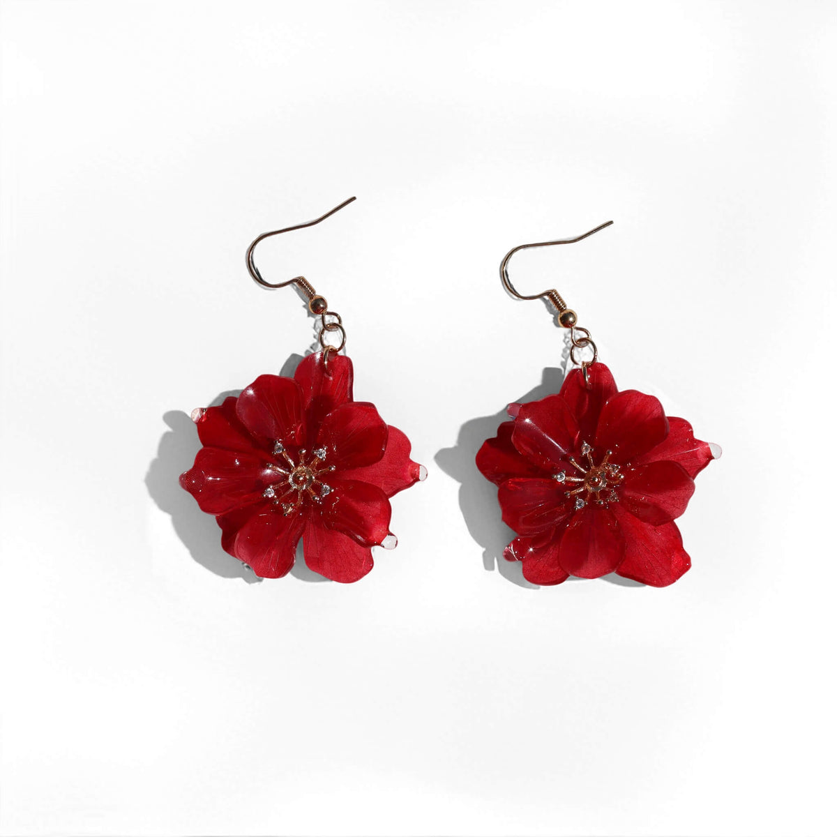 Garnet Plum Blossom Dangle Earrings Earrings JewelryBlossom #flowerjewelry# #weddingjewelry# #bridaljewelry# #weddinggift# #bridemaidgift##giftforher# #mothergift# #daughtergift# #birthdaygift# #anniversarygi